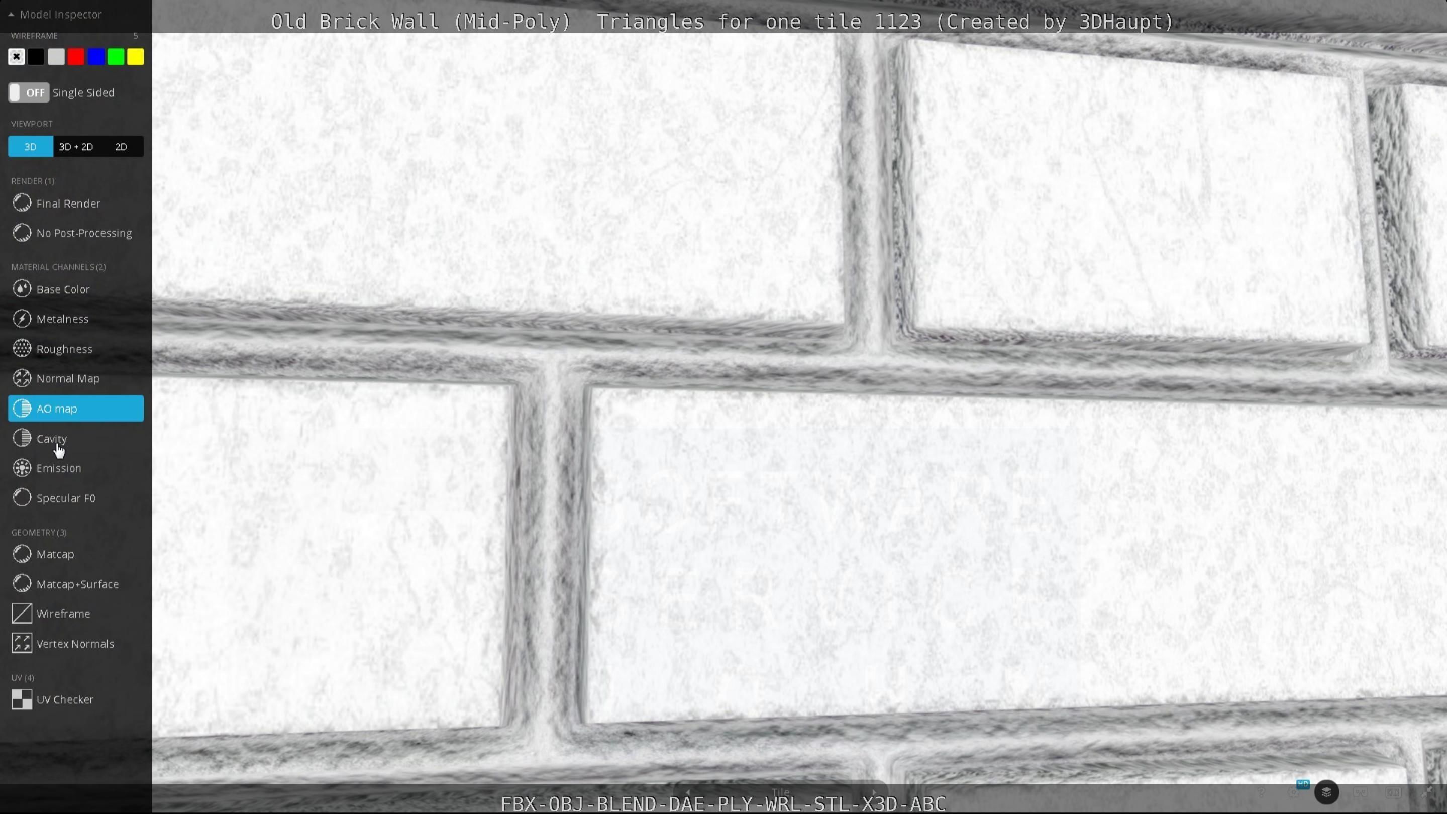 Old Brick Wall Mid-Poly Tile Low-poly 3D model_78