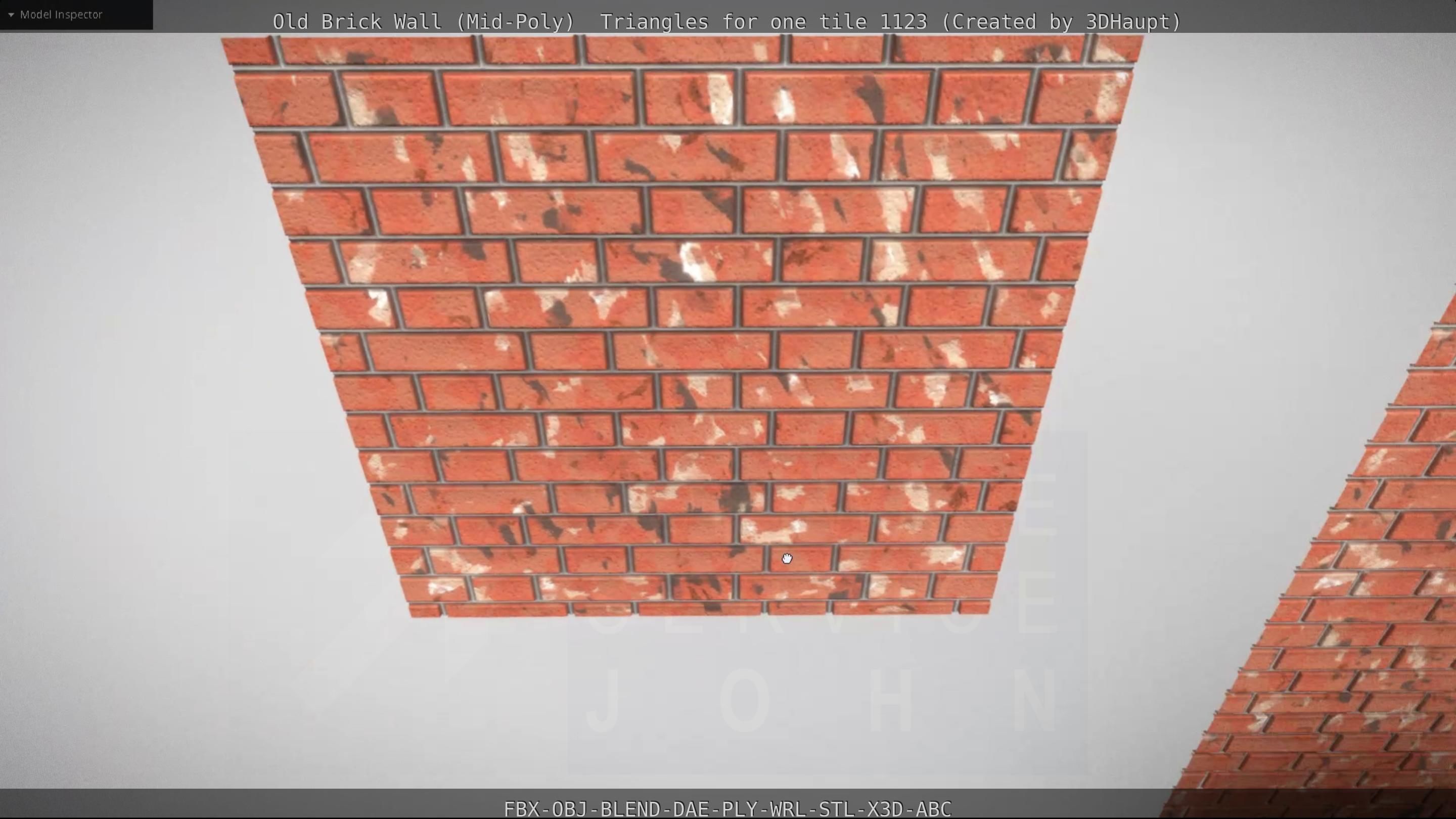 Old Brick Wall Mid-Poly Tile Low-poly 3D model_21