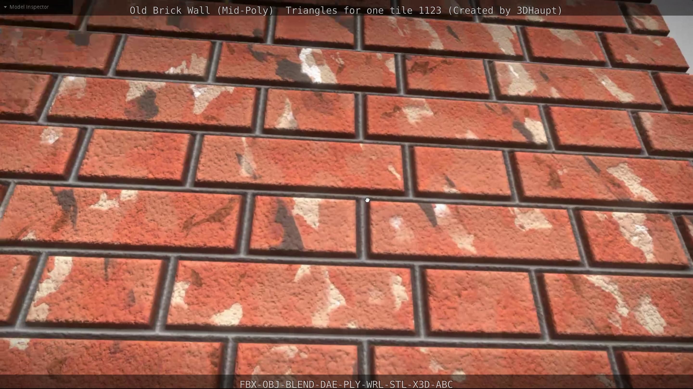 Old Brick Wall Mid-Poly Tile Low-poly 3D model_40