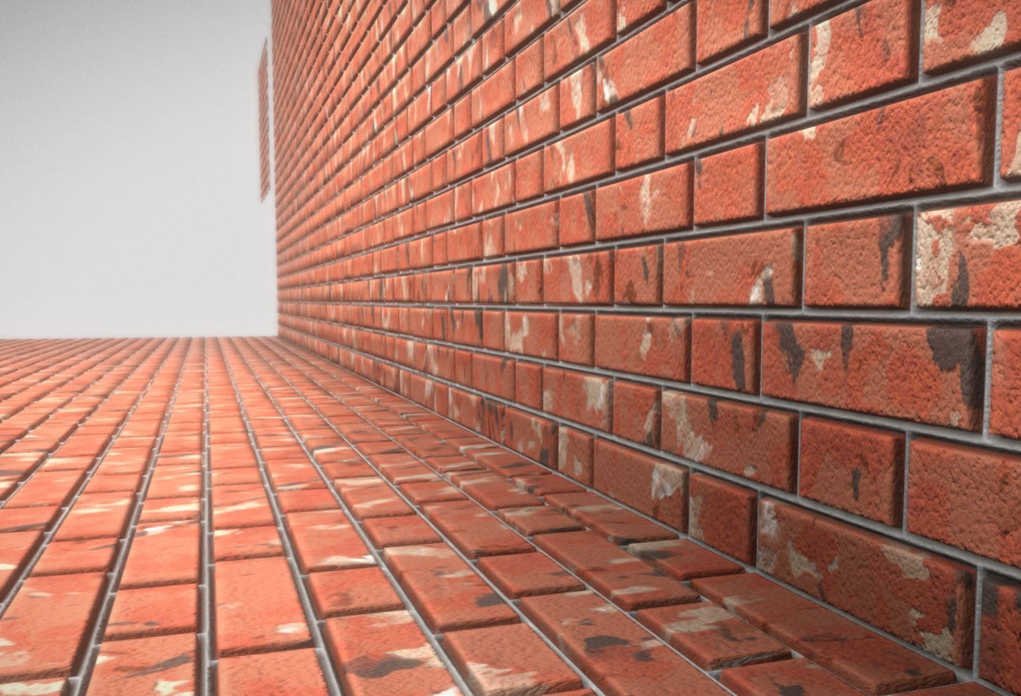 Old Brick Wall Mid-Poly Tile Low-poly 3D model_2