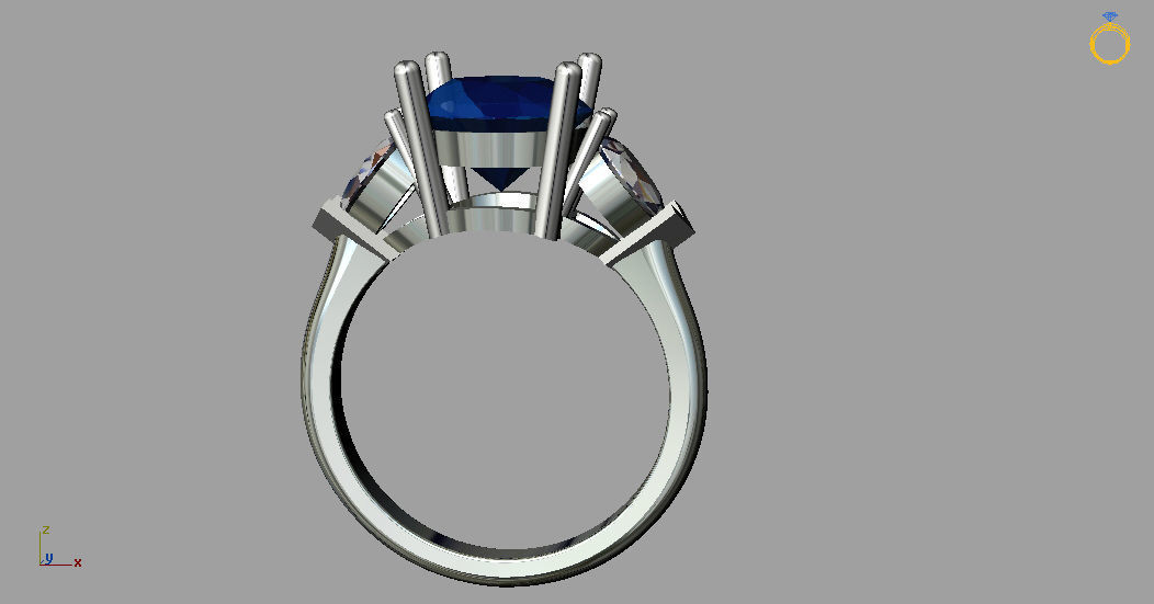 Diamond Engagement Ring 3D print model_5