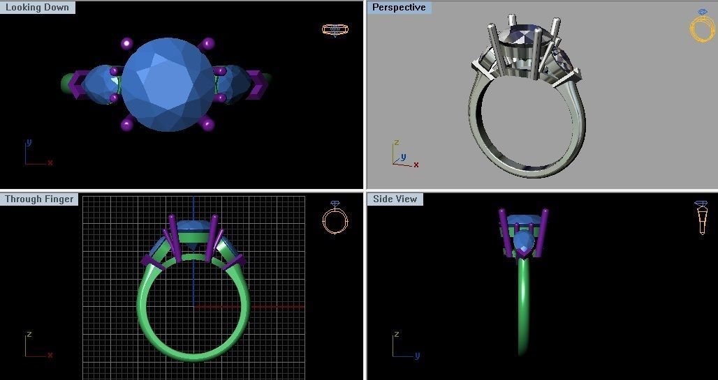 Diamond Engagement Ring 3D print model_4