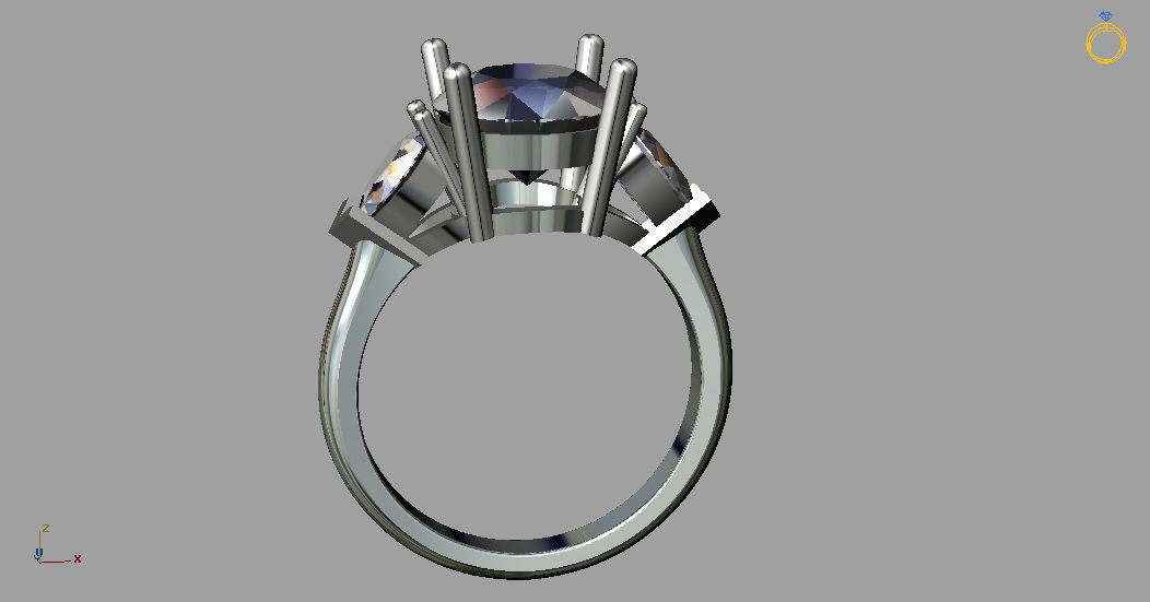 Diamond Engagement Ring 3D print model_1