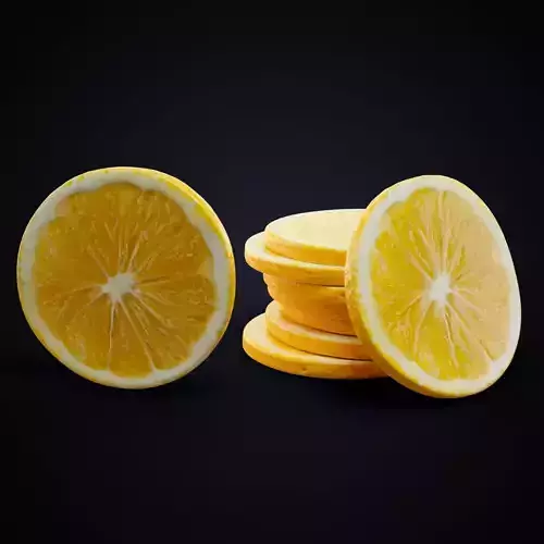 Lemon slice Low-poly 3D model