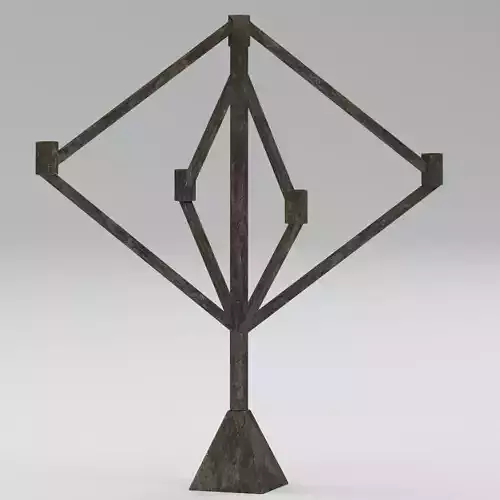 Candelabra metal sculpture of tree