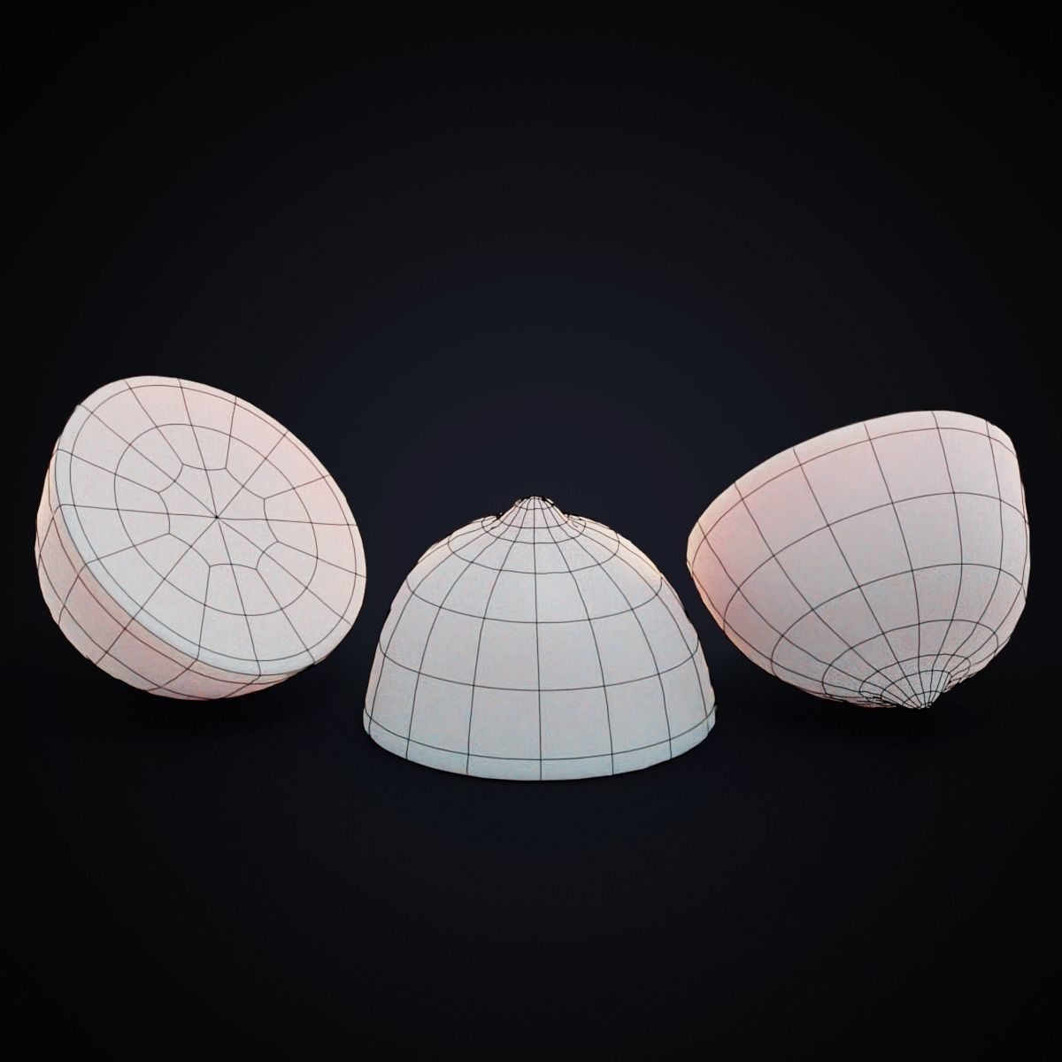 Lemon half Low-poly 3D model_3