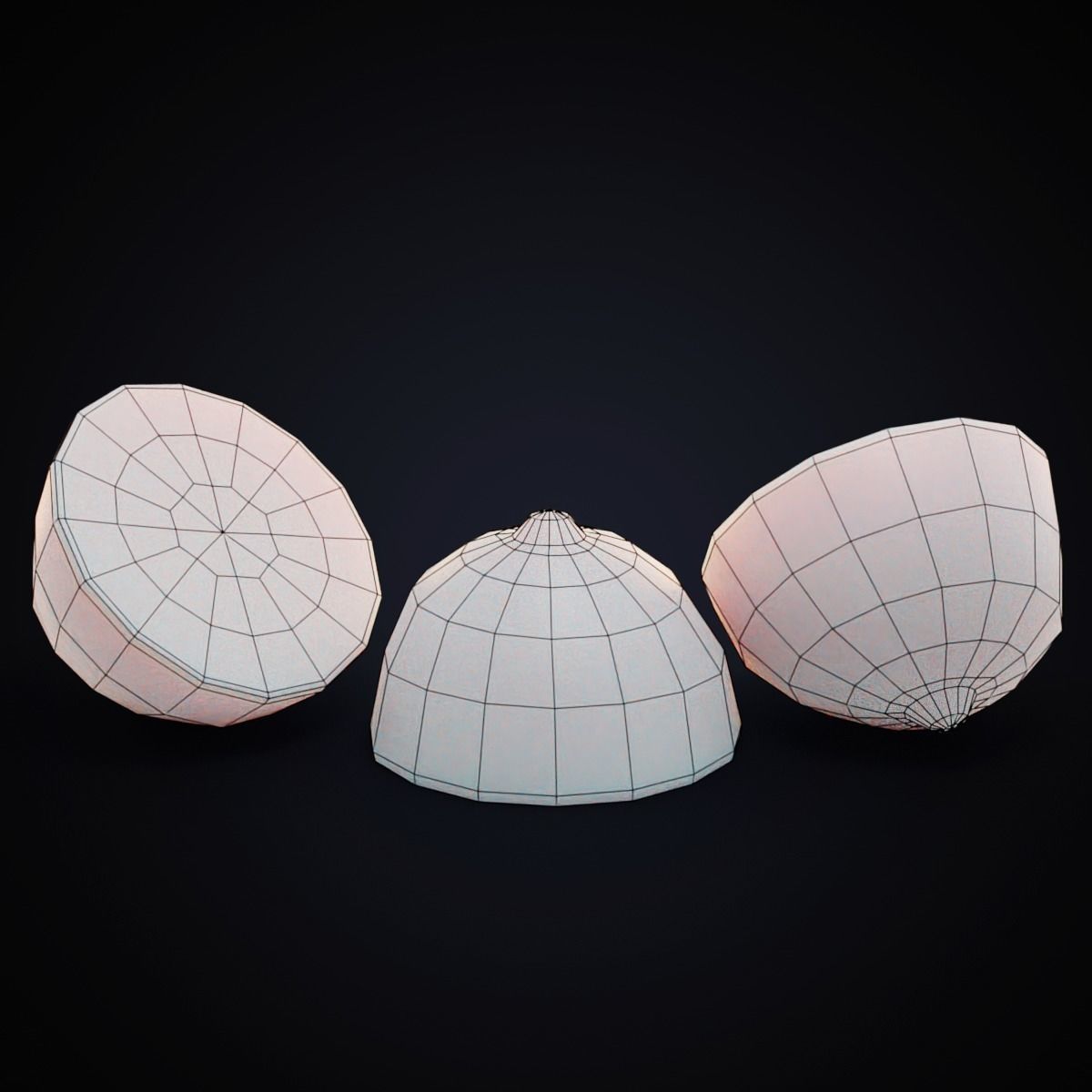 Lemon half Low-poly 3D model_2