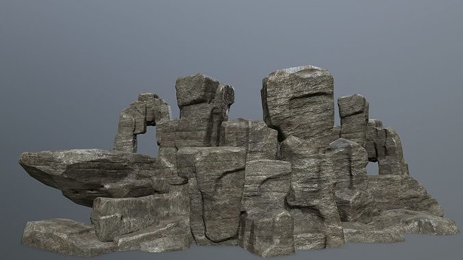 Rock Set Low-poly 3D model