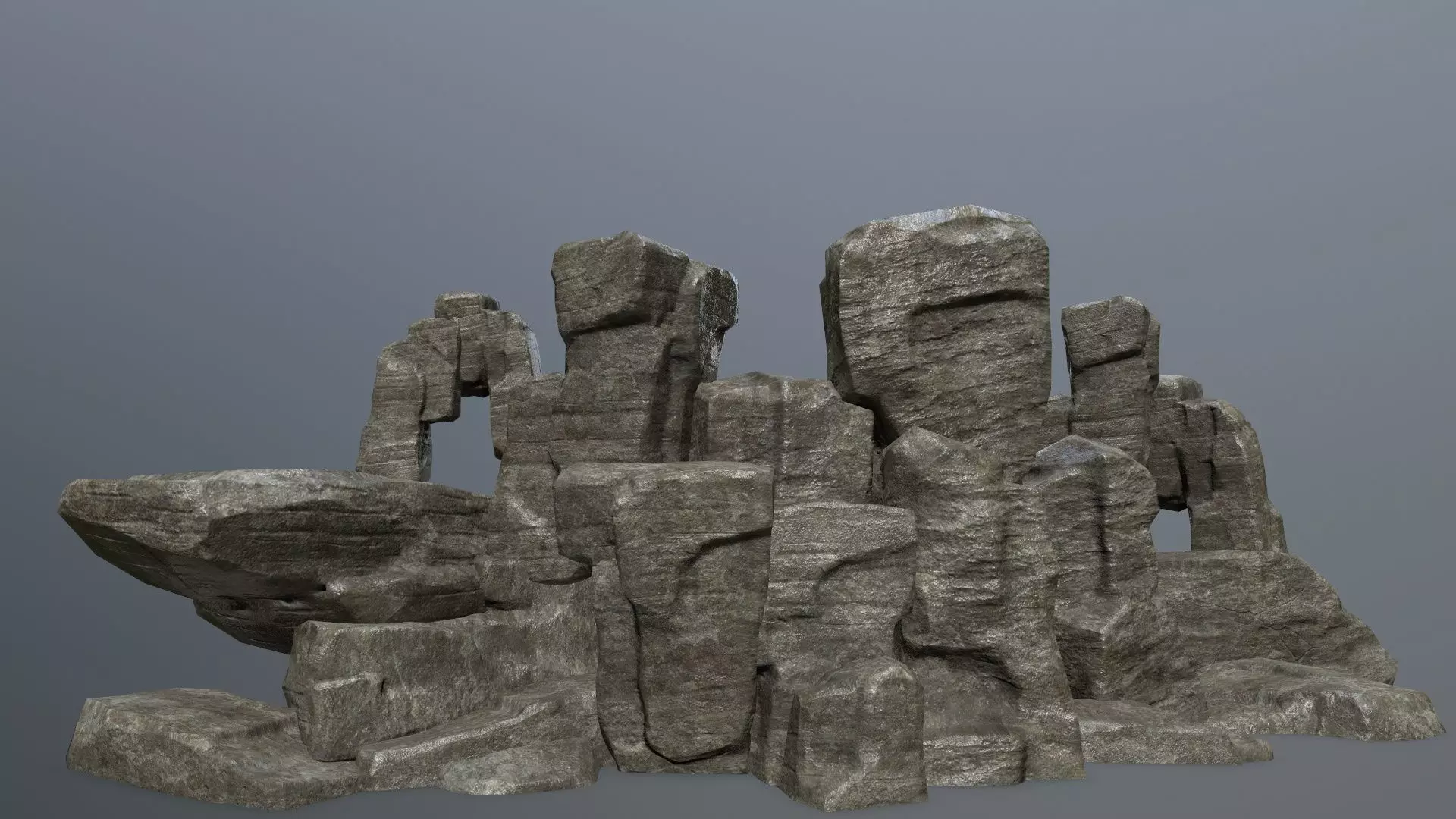 Rock Set Low-poly 3D model_0