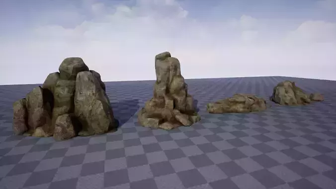 Game-ready Rocks Assets Pack Low-poly 3D model