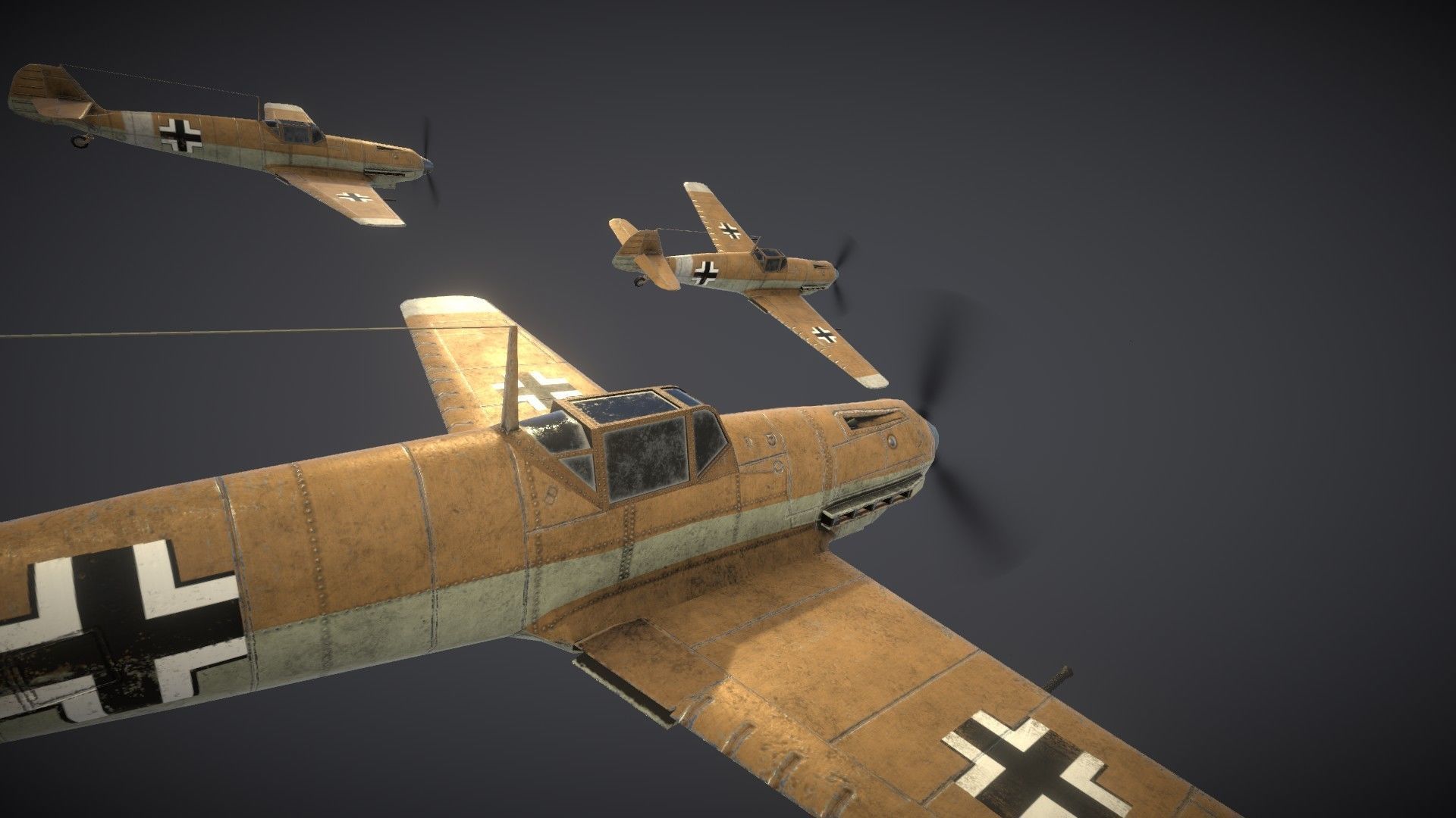 Messerschmitt BF109E Low-poly 3D model_17