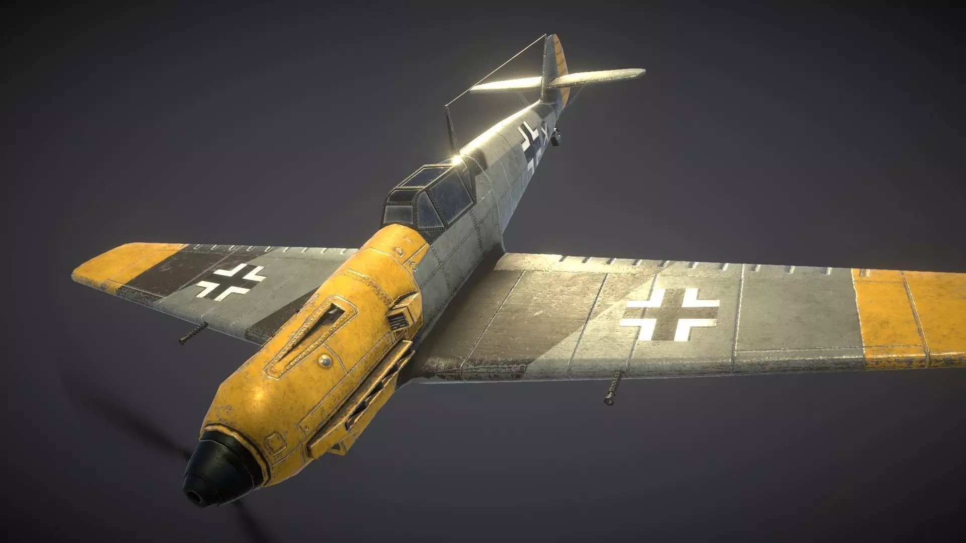 Messerschmitt BF109E Low-poly 3D model_0