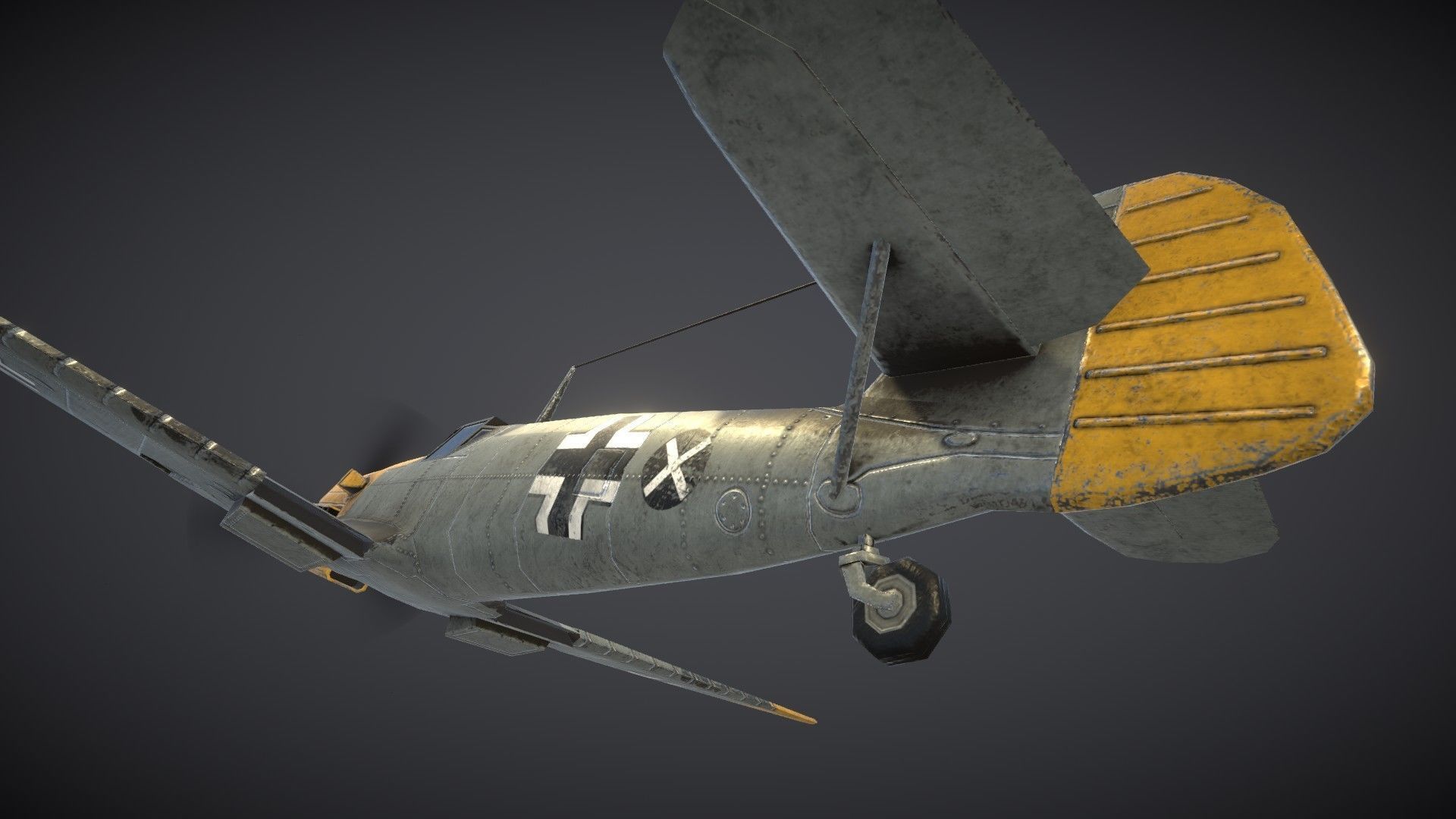 Messerschmitt BF109E Low-poly 3D model_10