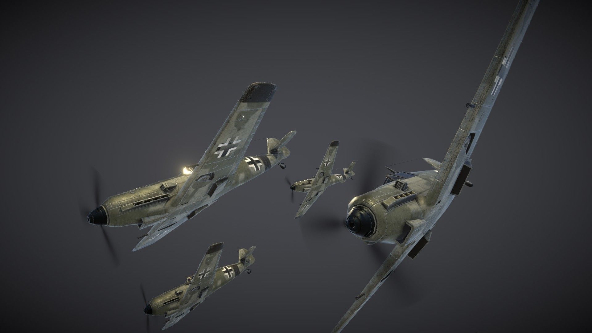 Messerschmitt BF109E Low-poly 3D model_16