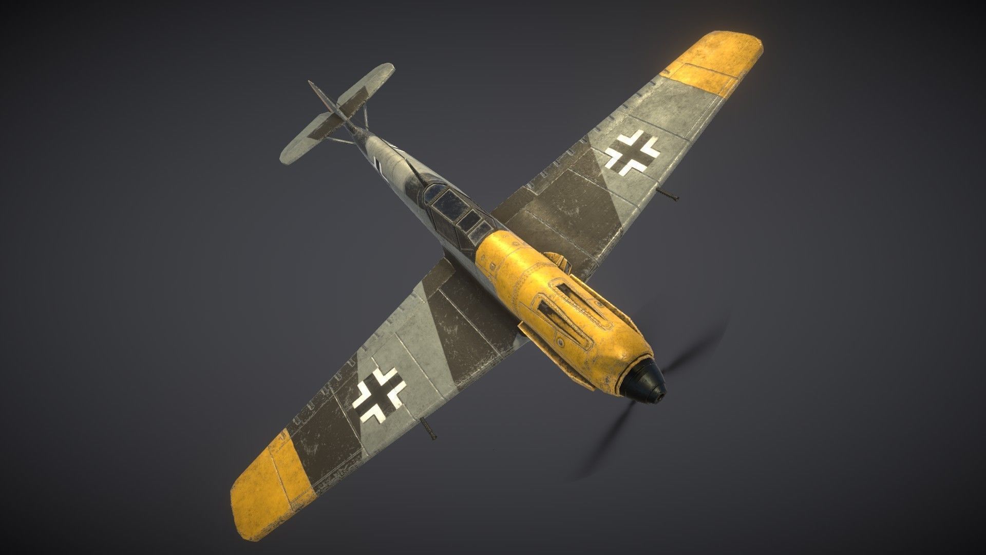 Messerschmitt BF109E Low-poly 3D model_3