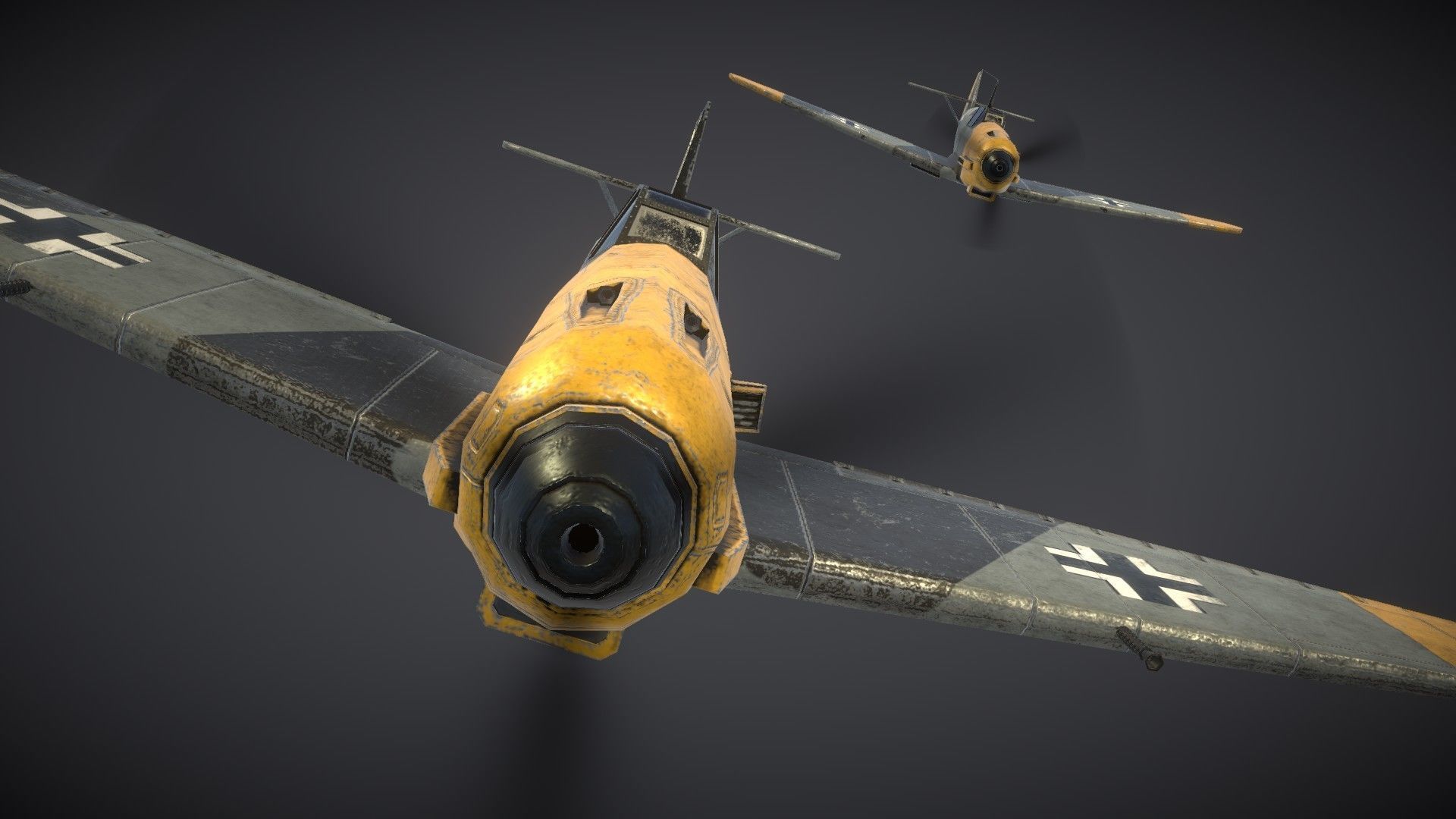 Messerschmitt BF109E Low-poly 3D model_14