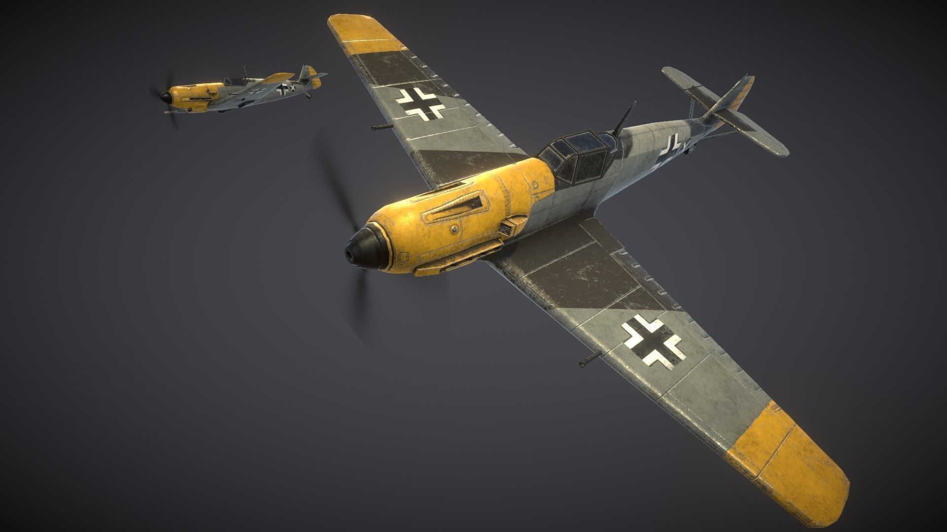 Messerschmitt BF109E Low-poly 3D model_11