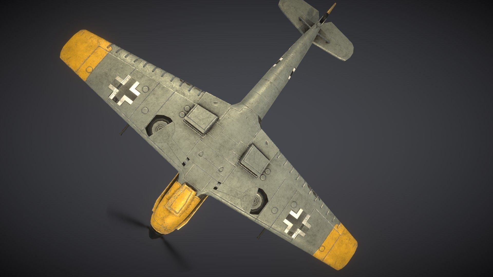 Messerschmitt BF109E Low-poly 3D model_8
