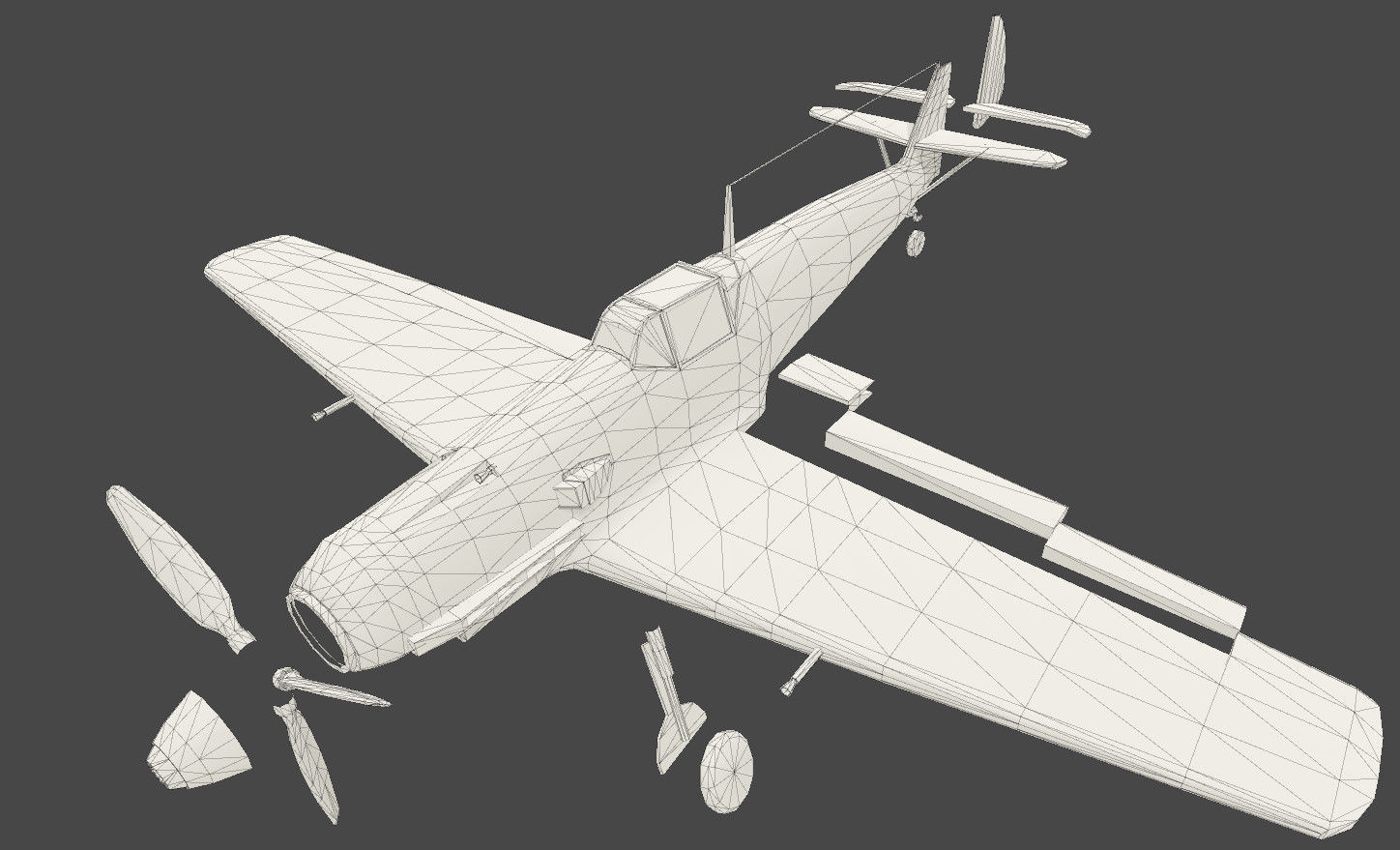 Messerschmitt BF109E Low-poly 3D model_13