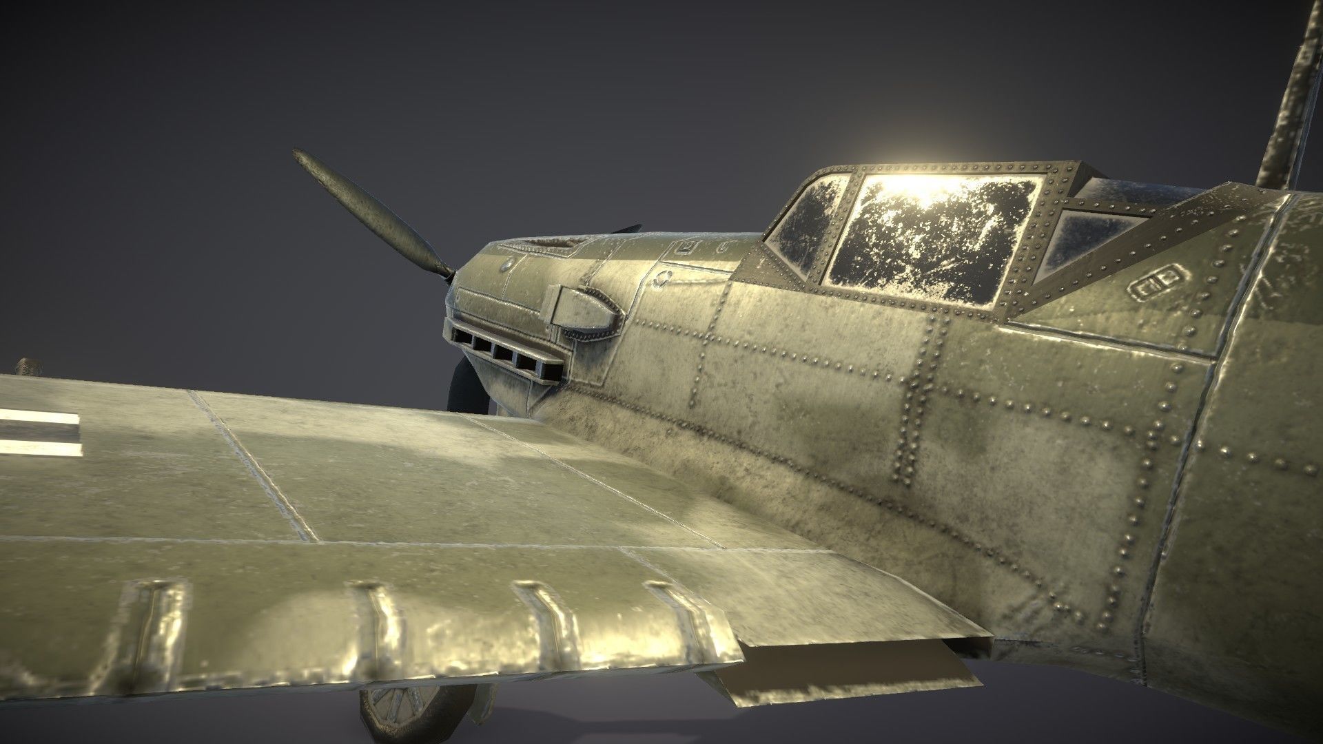 Messerschmitt BF109E Low-poly 3D model_7