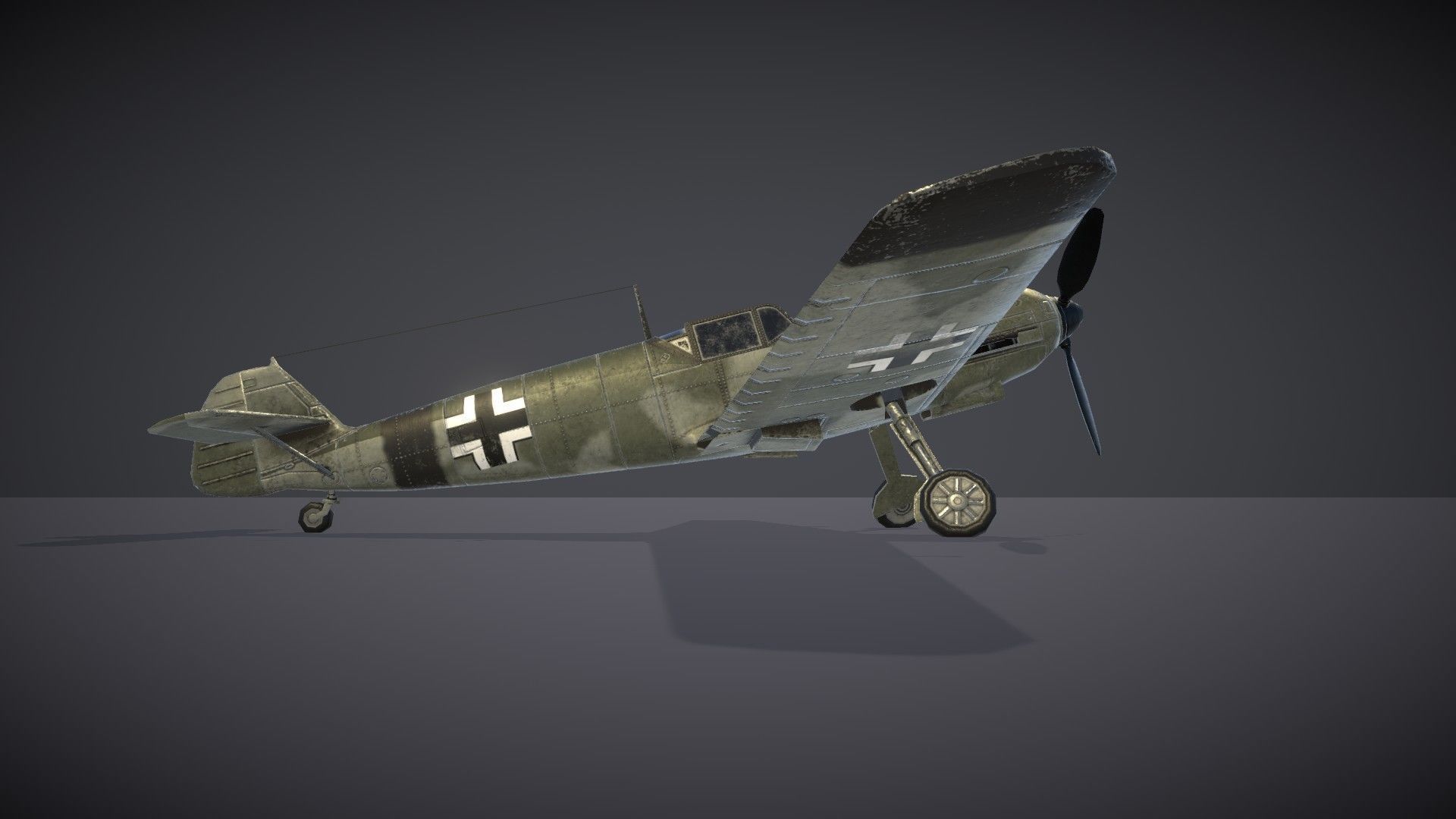 Messerschmitt BF109E Low-poly 3D model_5