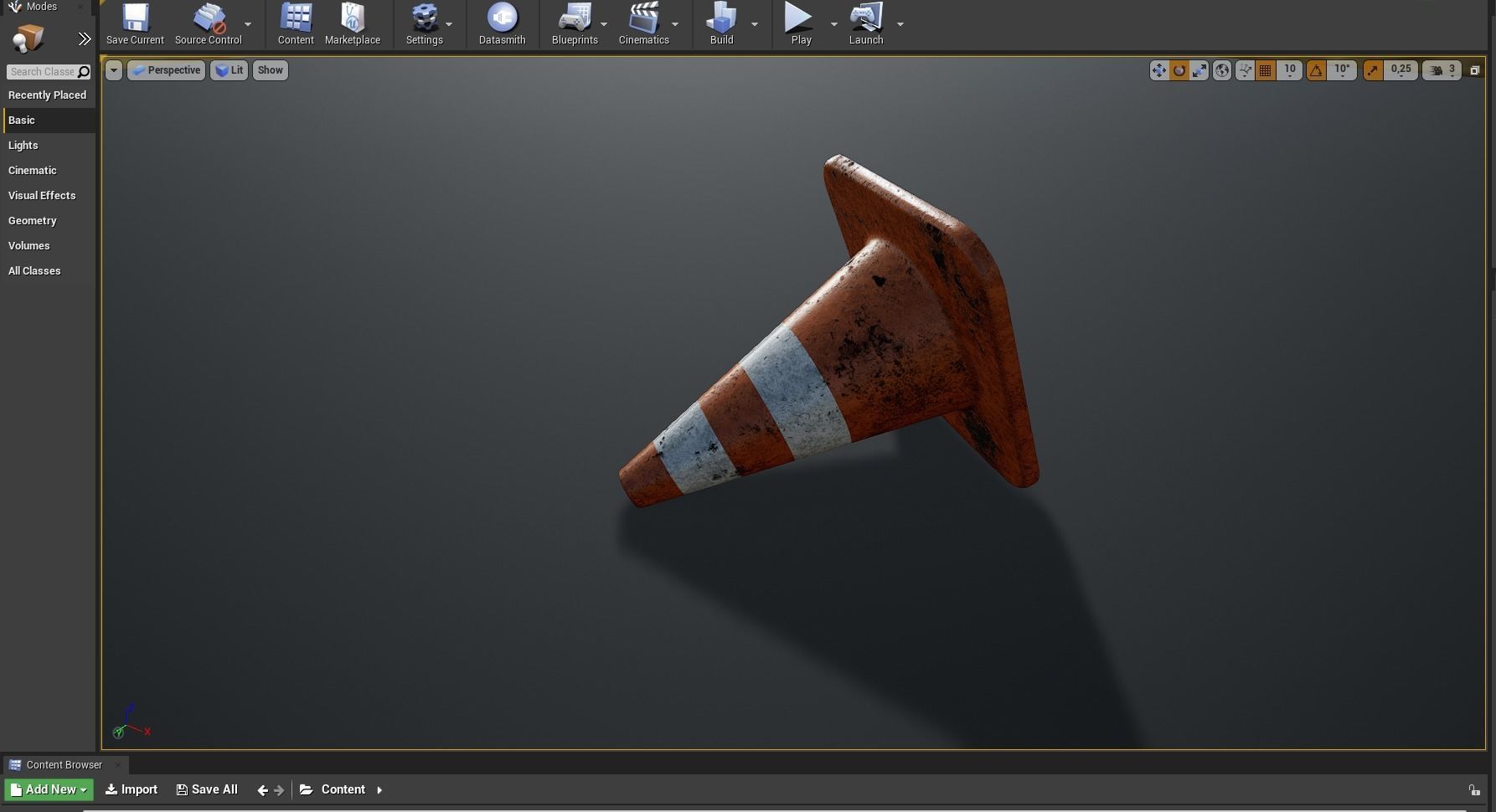Traffic Cone high poly PBR 3D model_4