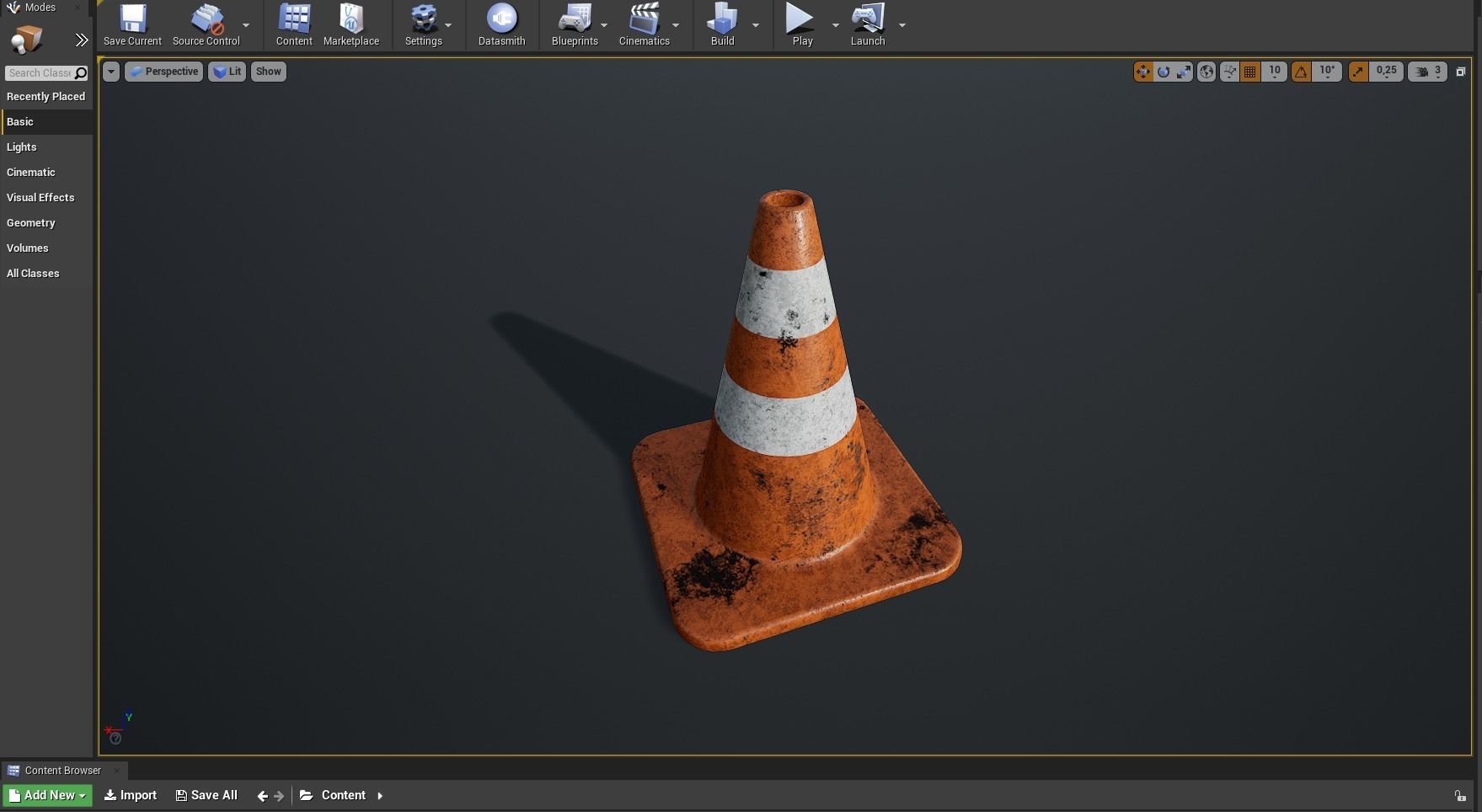 Traffic Cone high poly PBR 3D model_6