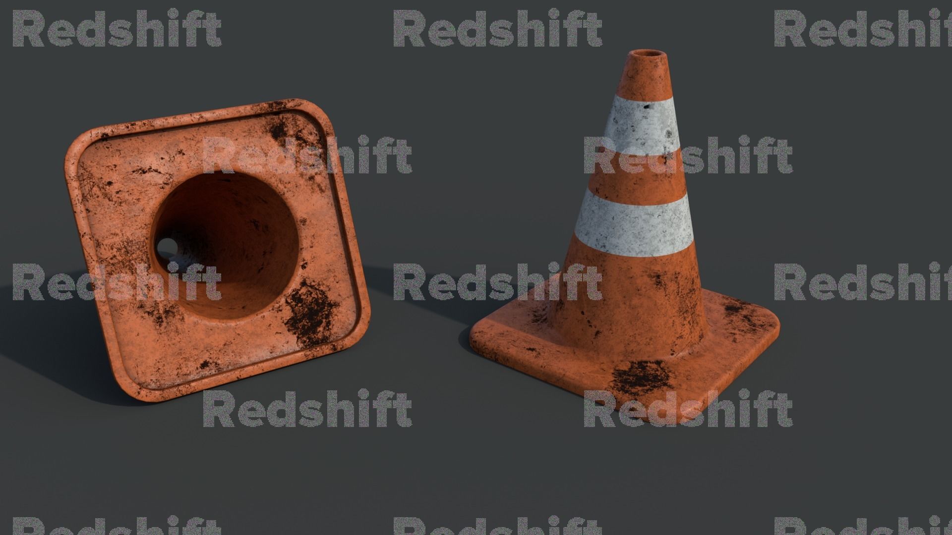 Traffic Cone high poly PBR 3D model_16