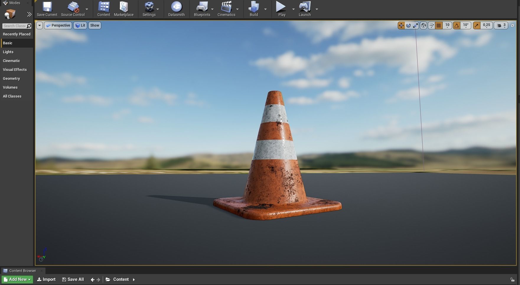 Traffic Cone high poly PBR 3D model_8
