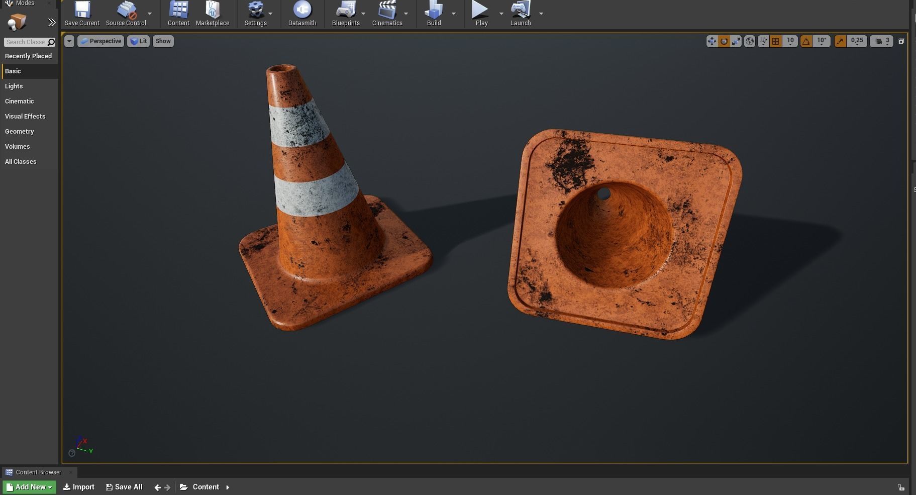 Traffic Cone high poly PBR 3D model_7