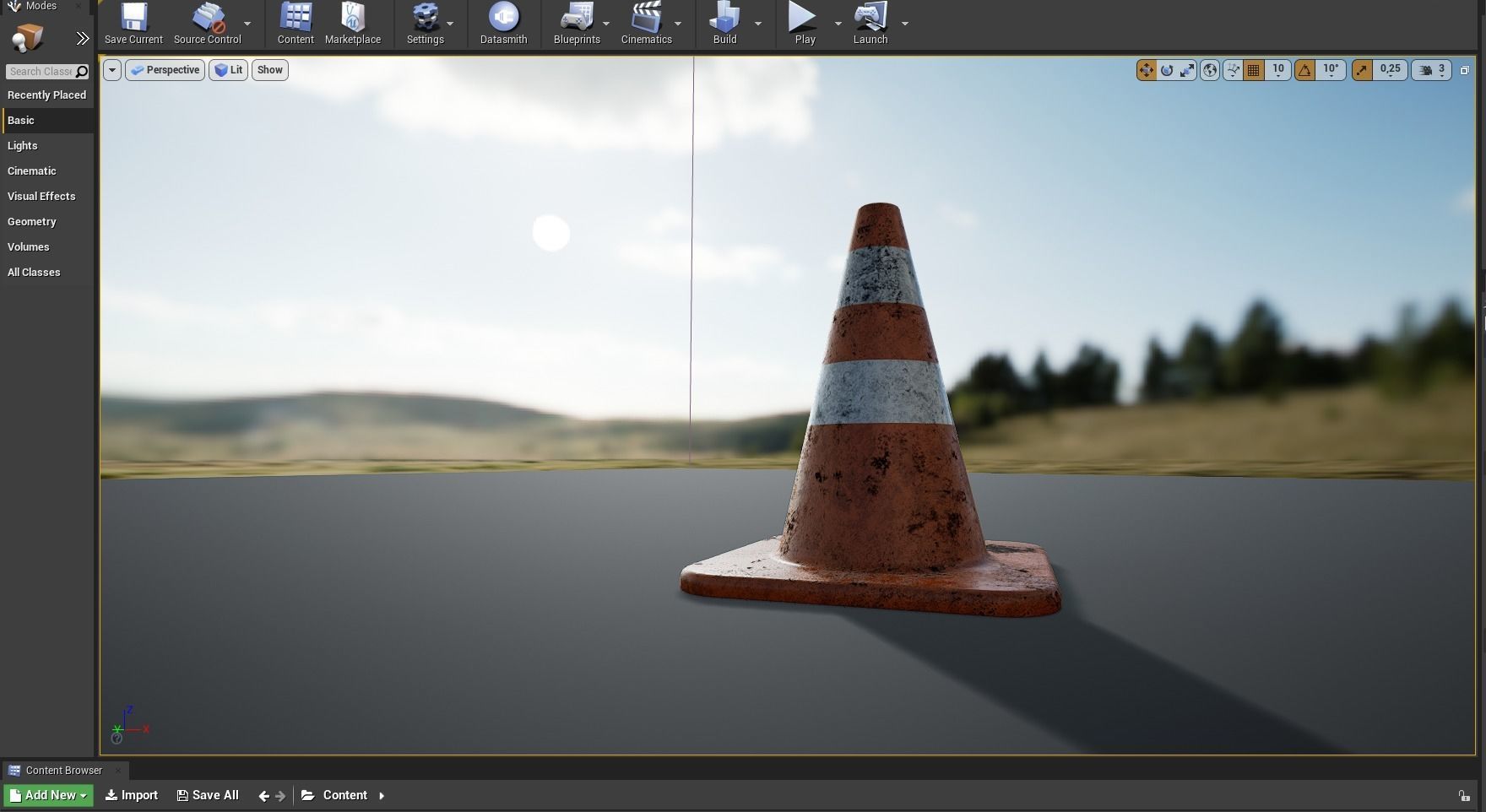 Traffic Cone high poly PBR 3D model_9
