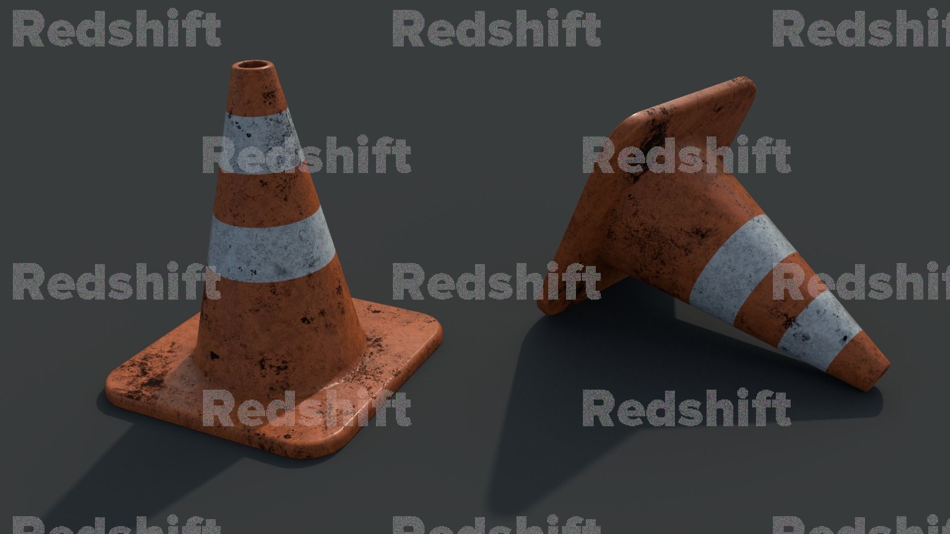 Traffic Cone high poly PBR 3D model_15