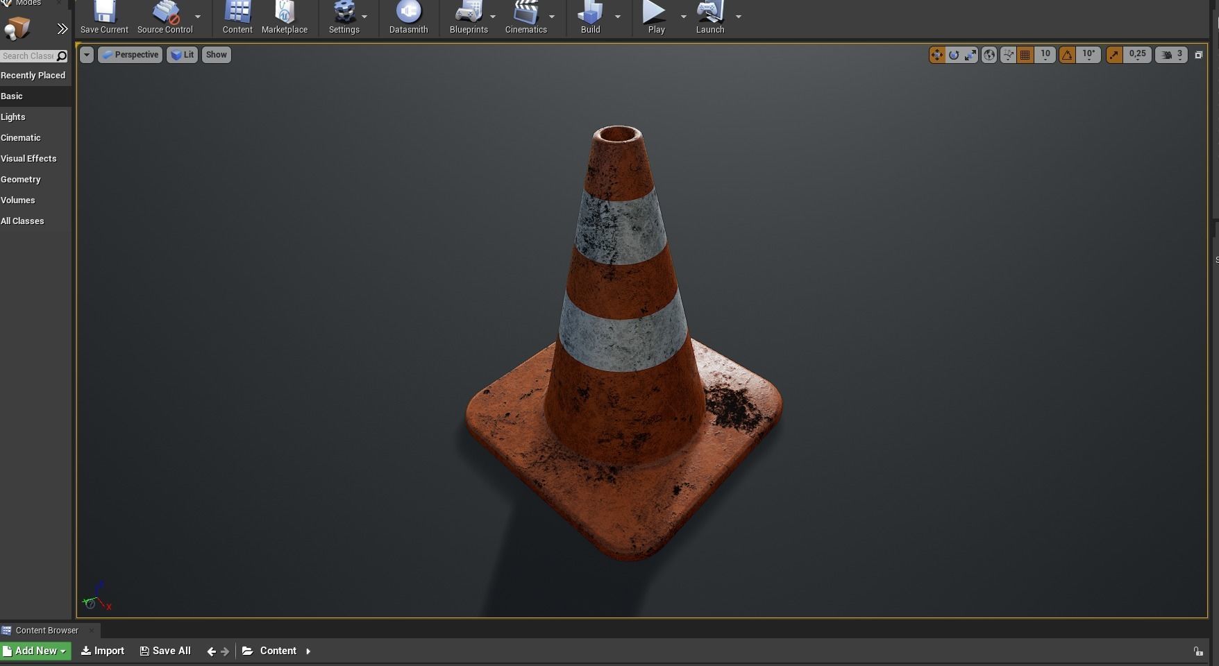 Traffic Cone high poly PBR 3D model_5