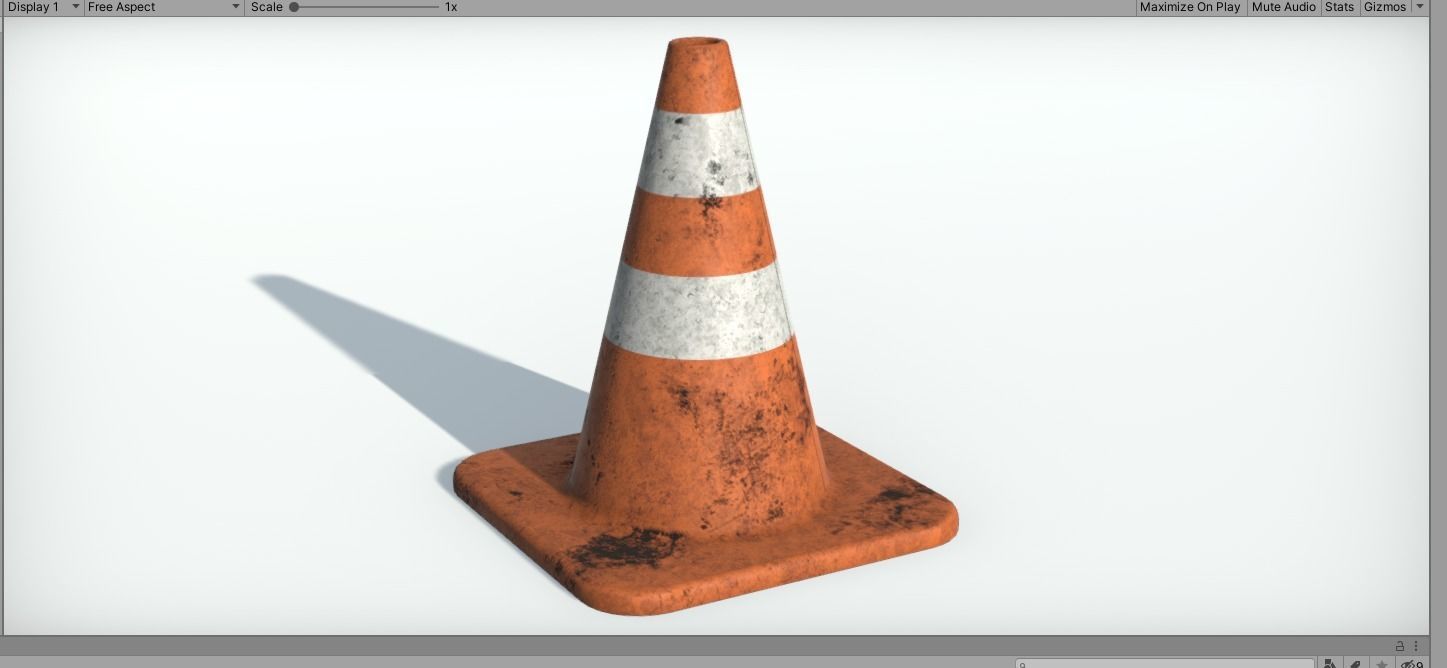 Traffic Cone high poly PBR 3D model_12