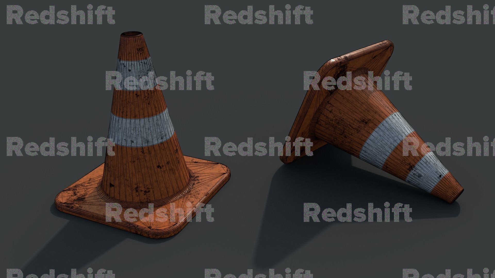 Traffic Cone high poly PBR 3D model_14
