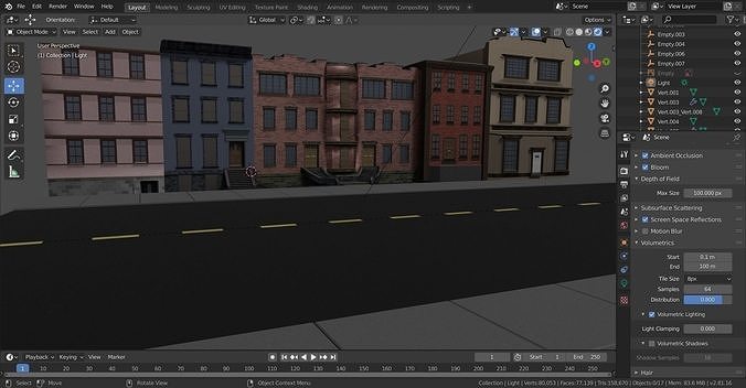Low poly Buildings and Assets Free low-poly 3D model