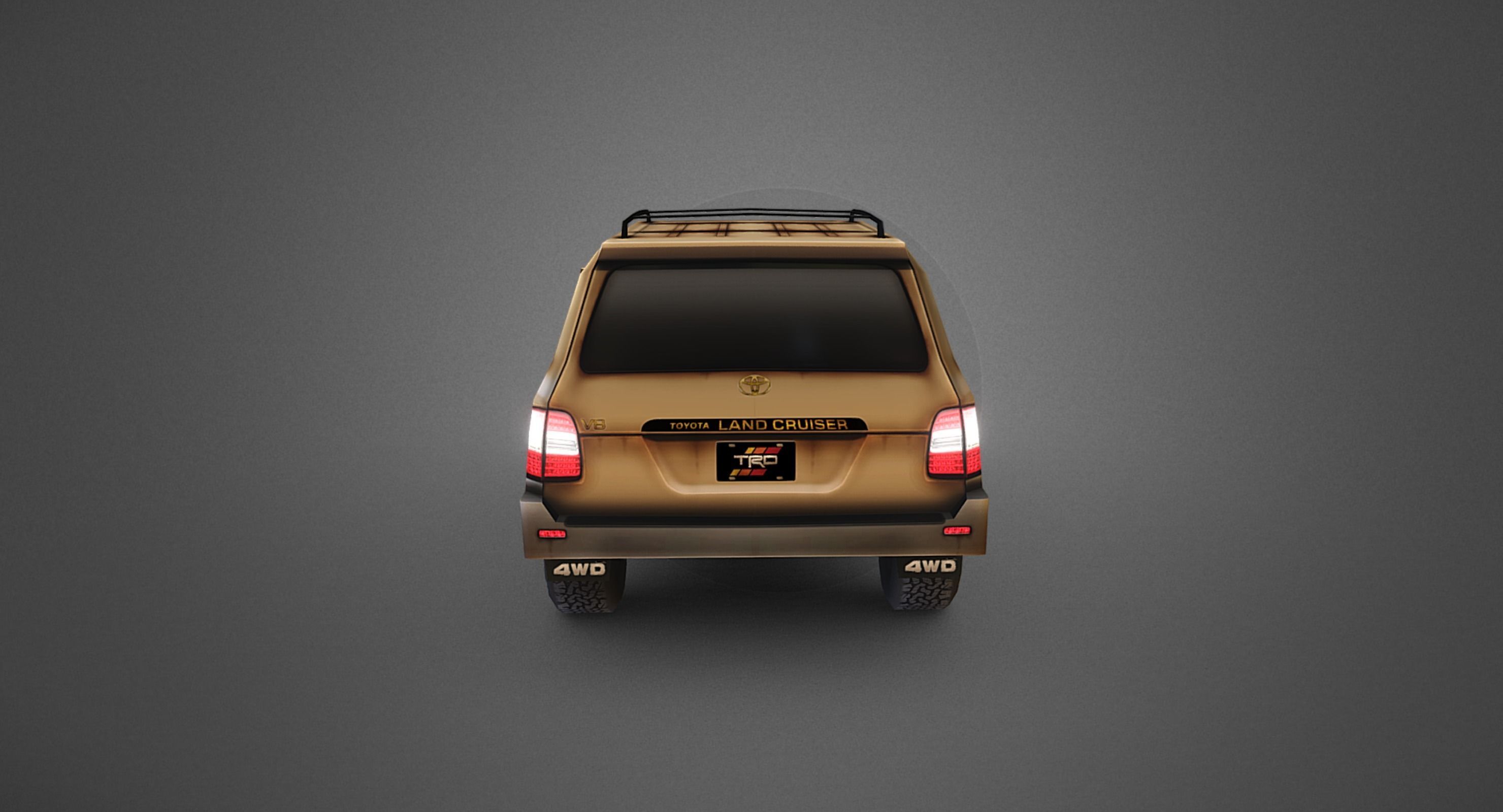 Low Poly 100 Series Landcruiser Low-poly 3D model_4