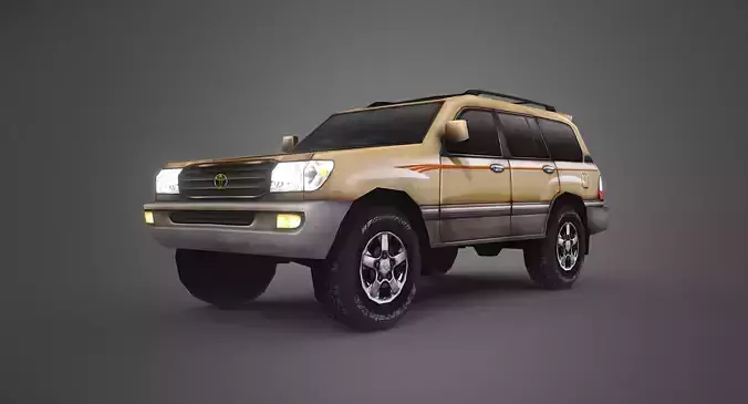 Low Poly 100 Series Landcruiser Low-poly 3D model