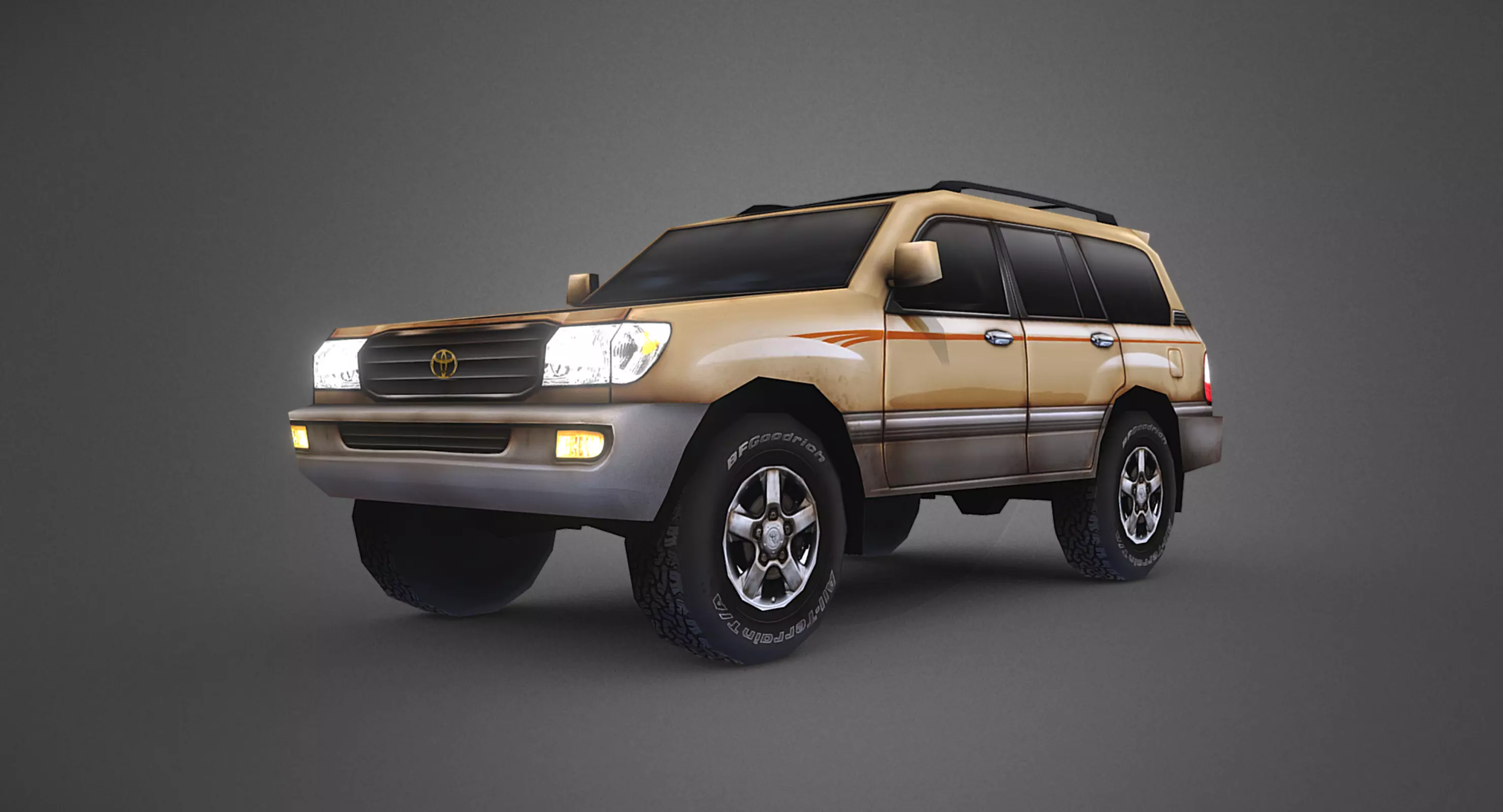 Low Poly 100 Series Landcruiser Low-poly 3D model_0