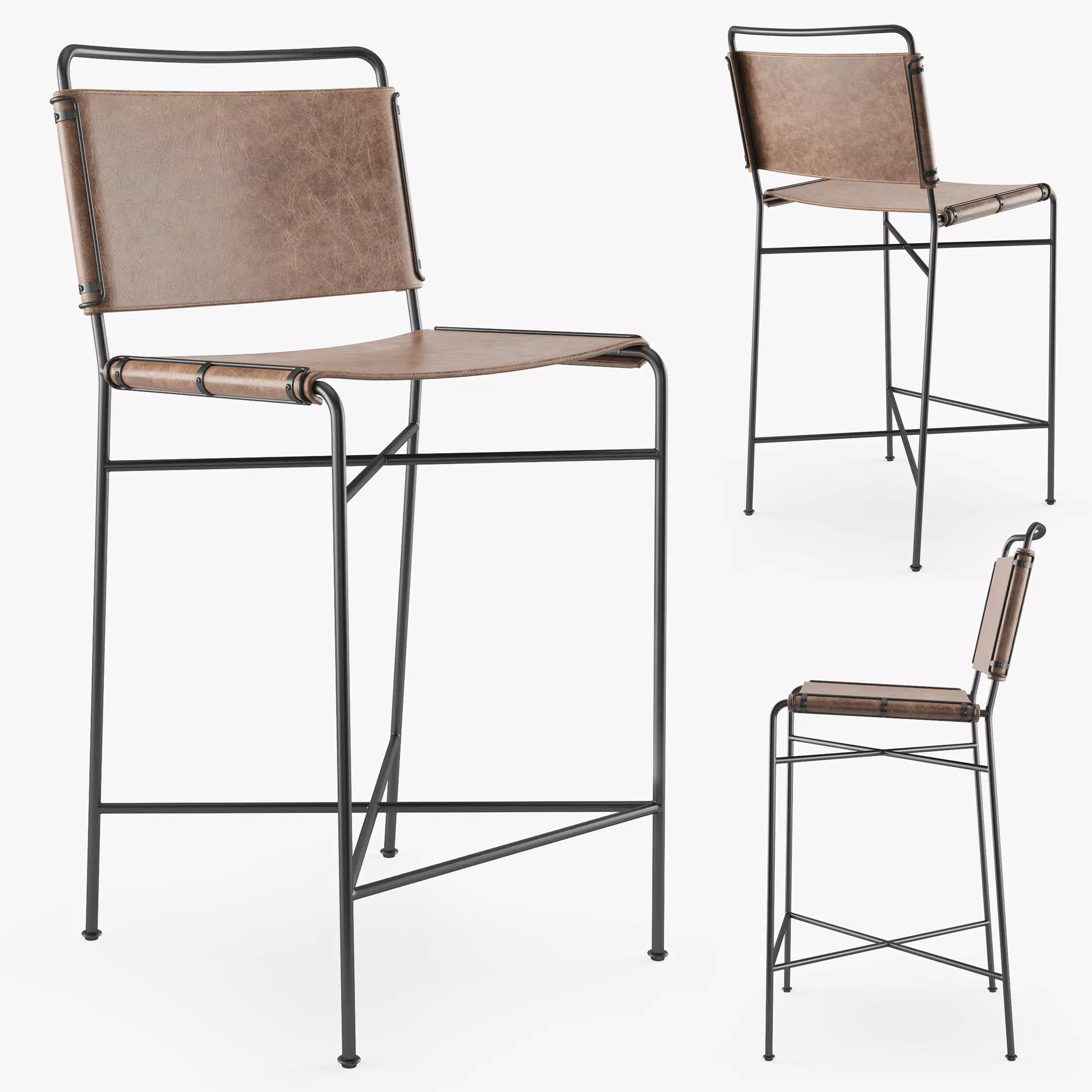 Four Hands WHARTON bar stool 3D model_0