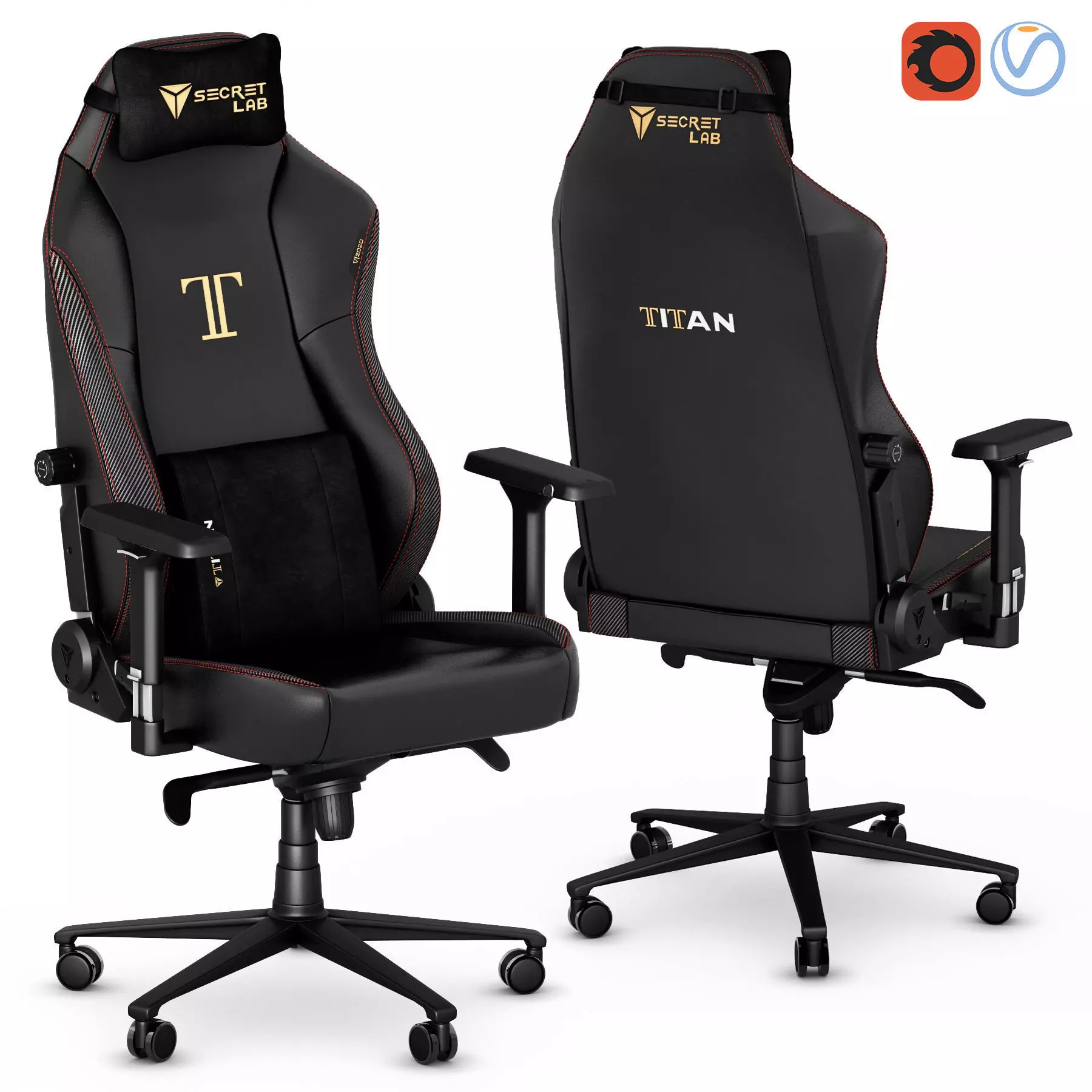 Secretlab TITAN 2020 gaming office chair 3D model_0