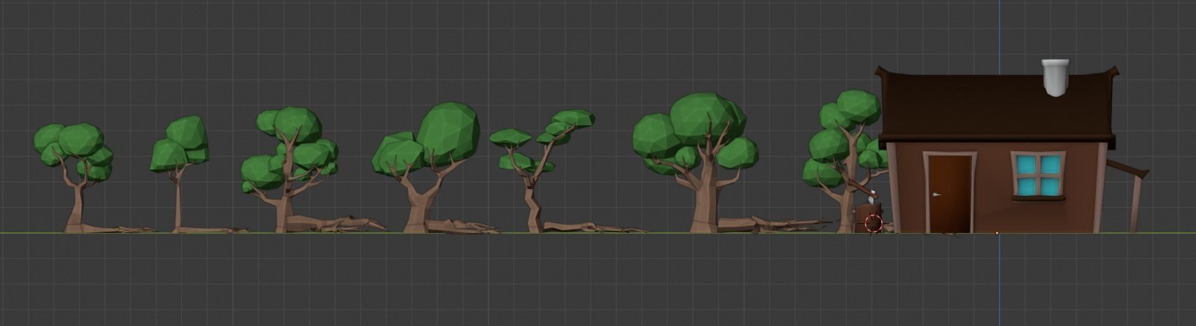 Low Poly Trees and Hut Free low-poly 3D model_11
