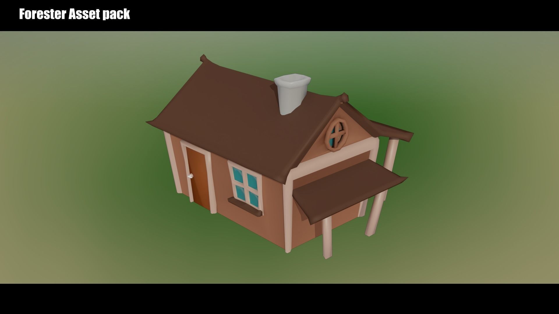 Low Poly Trees and Hut Free low-poly 3D model_7