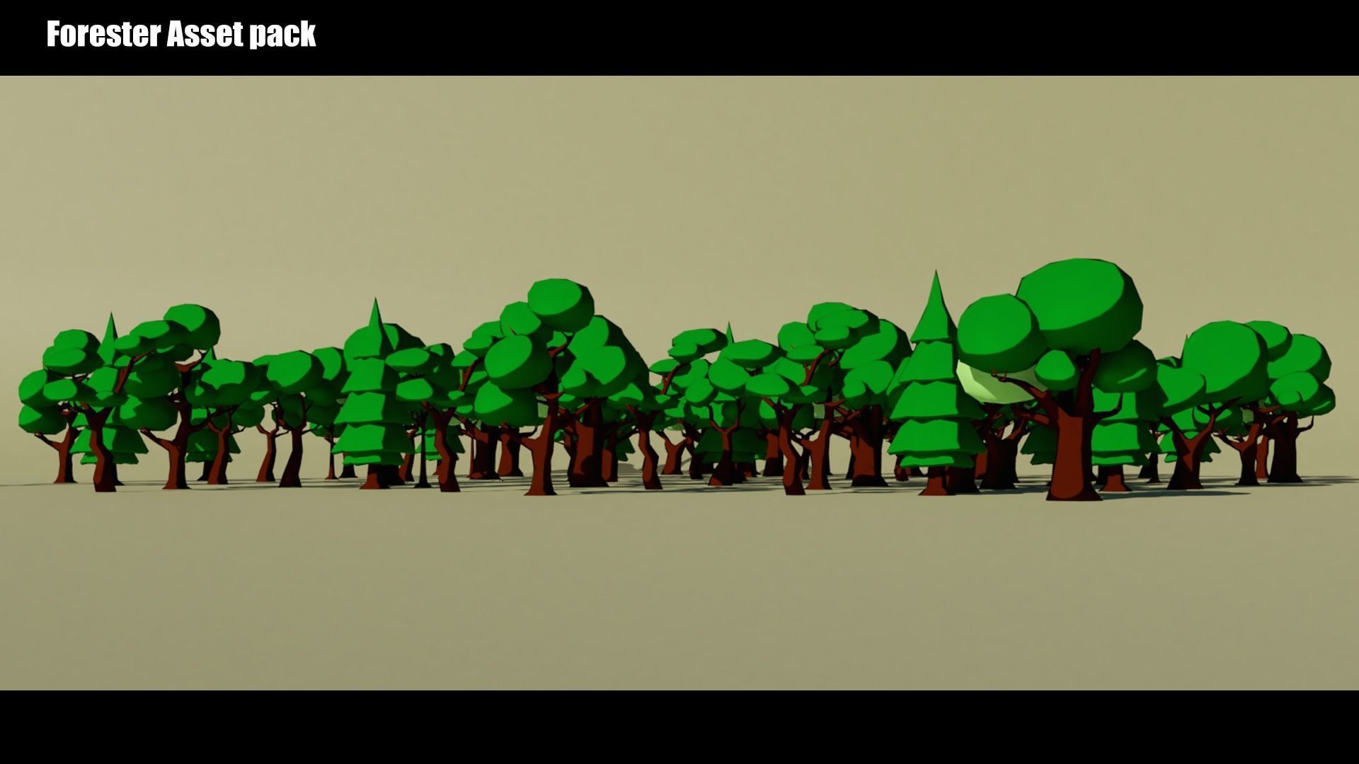 Low Poly Trees and Hut Free low-poly 3D model_2