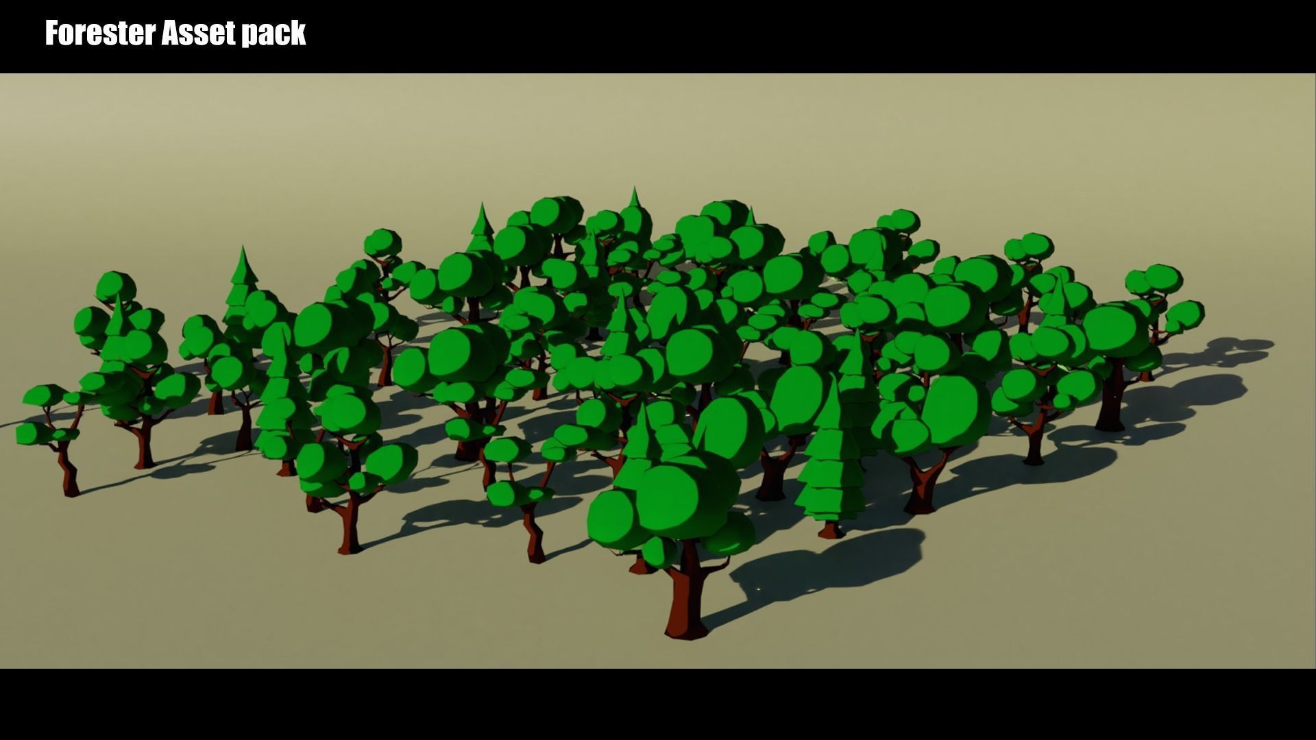 Low Poly Trees and Hut Free low-poly 3D model_1