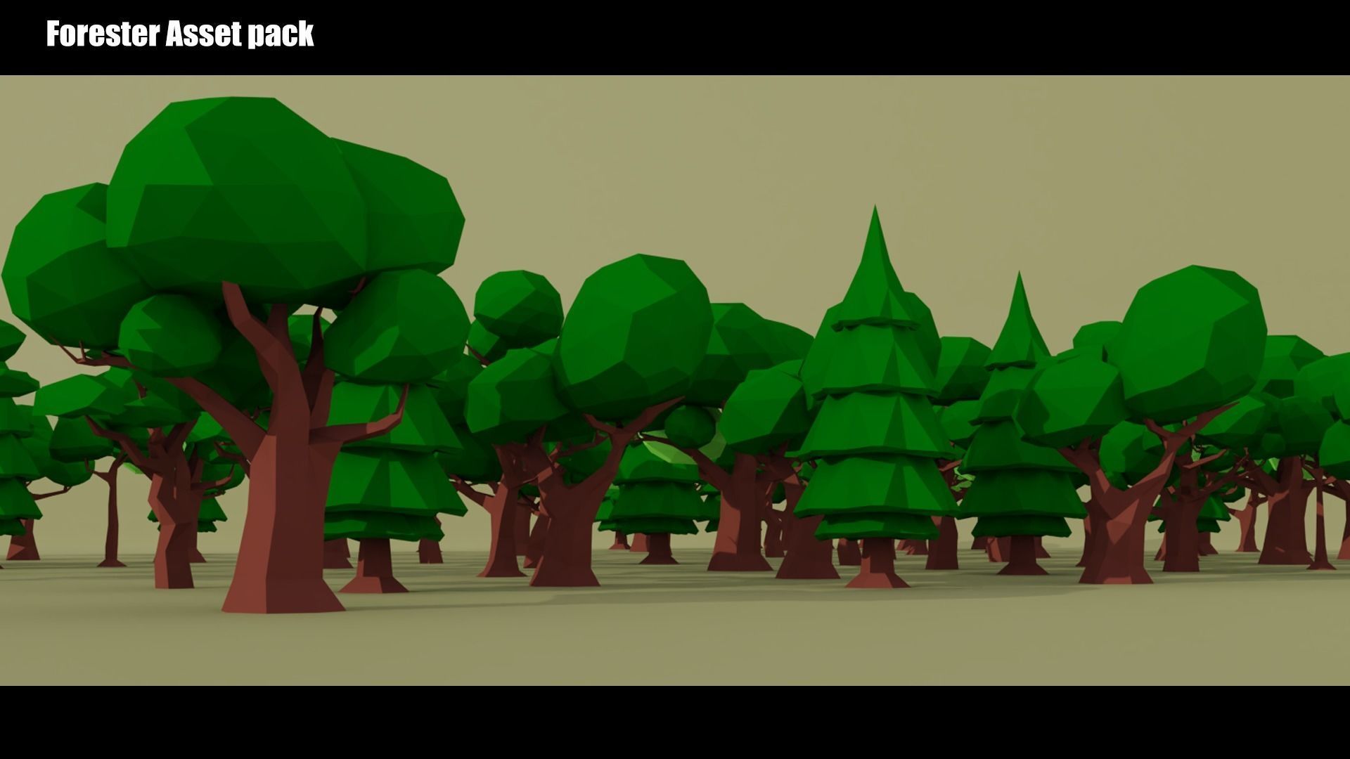 Low Poly Trees and Hut Free low-poly 3D model_4