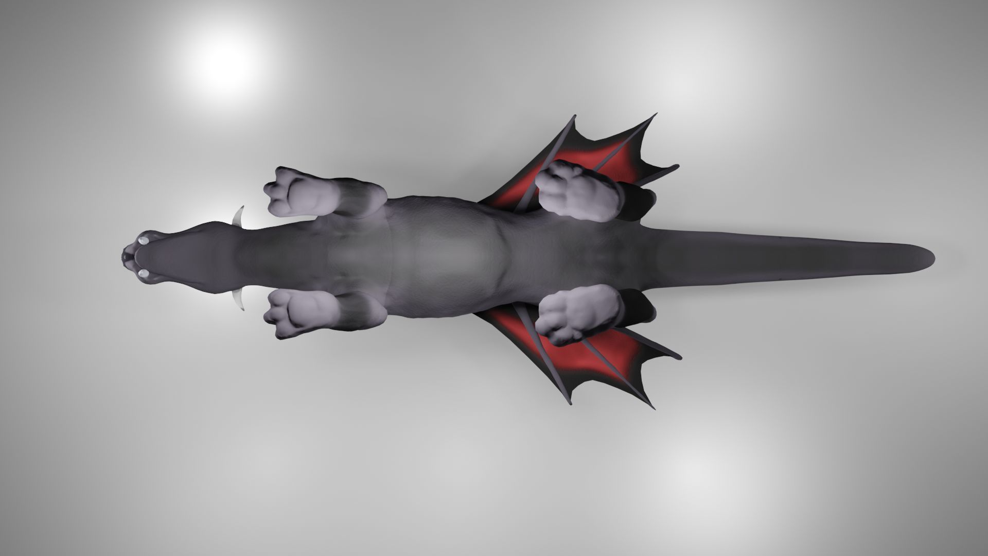 Four Legged Winged Dragon Creature Monster Low-poly 3D model_6