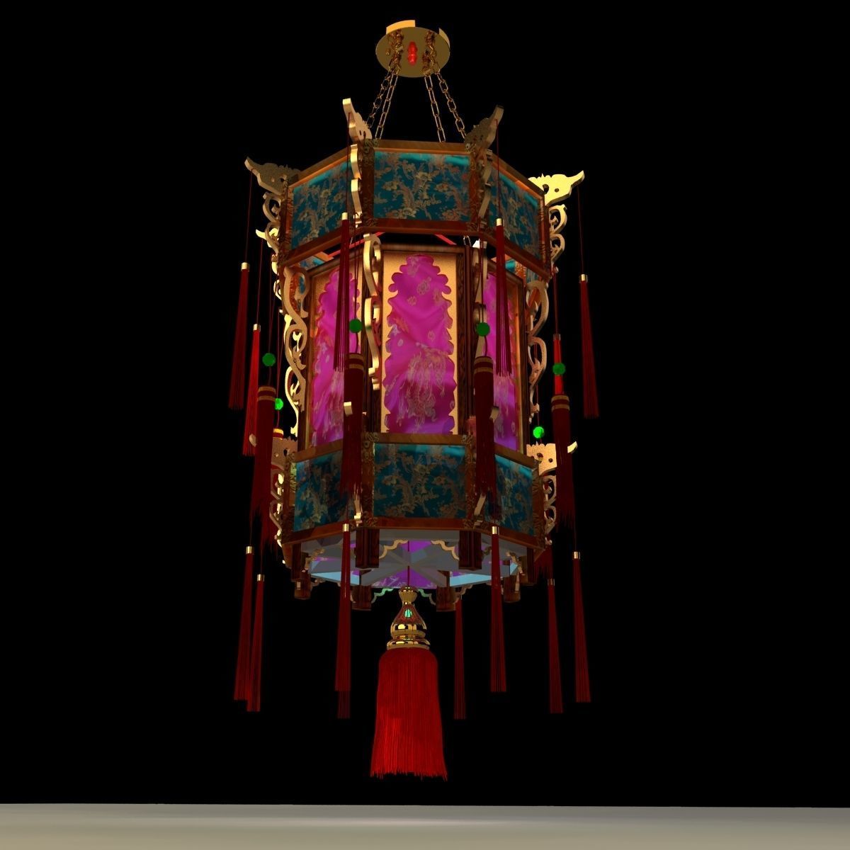 Chinese Palace Lantern 3D model_2