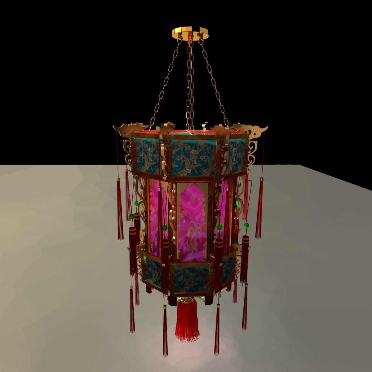 Chinese Palace Lantern 3D model_1