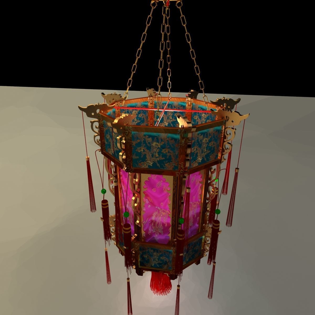 Chinese Palace Lantern 3D model_3